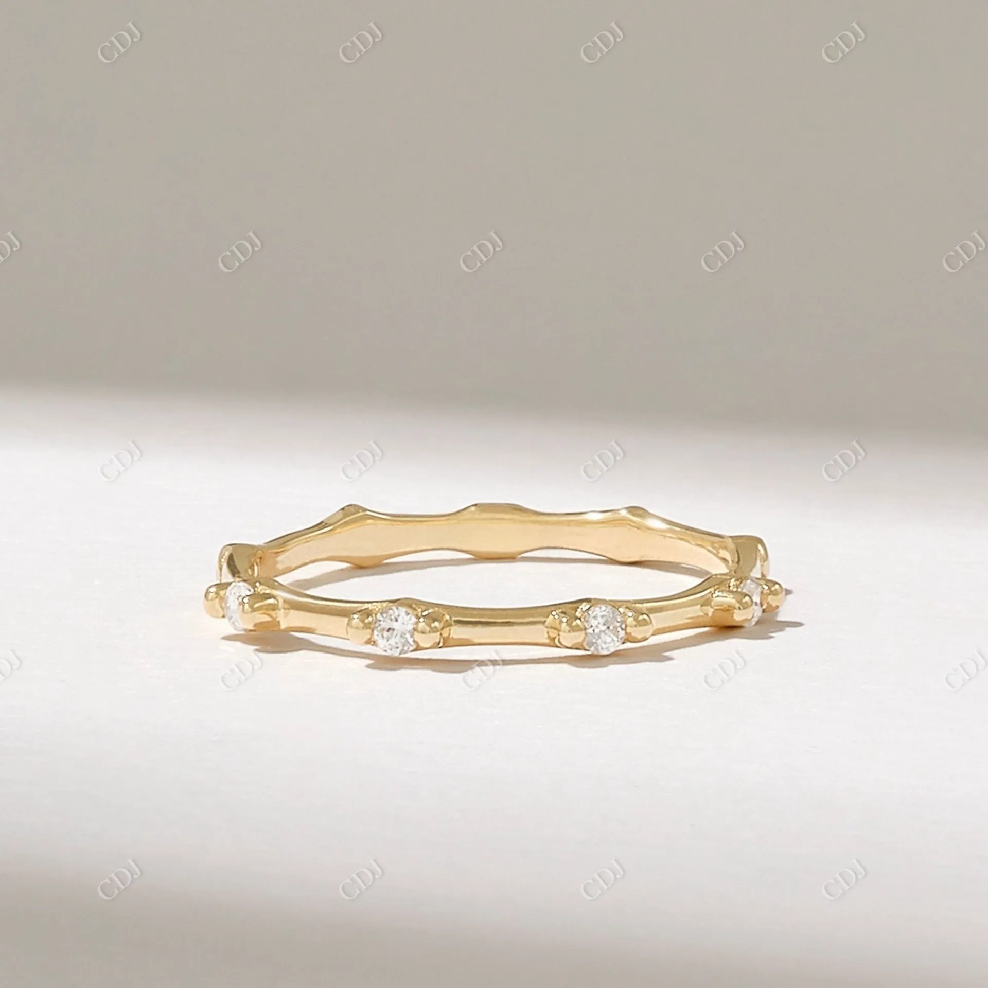 0.07CTW Round Cut Lab Grown Diamond Trendy Wedding Band