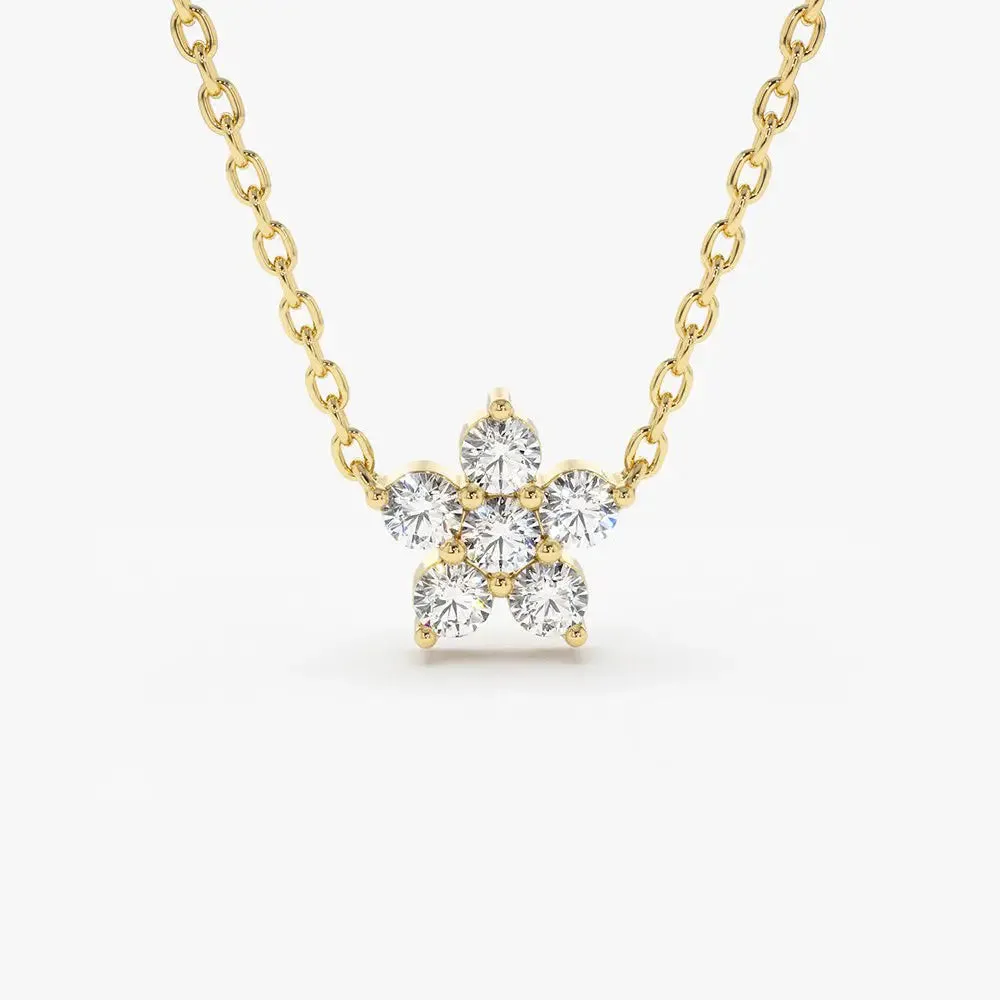 0.18CTW Flower Diamond Necklace