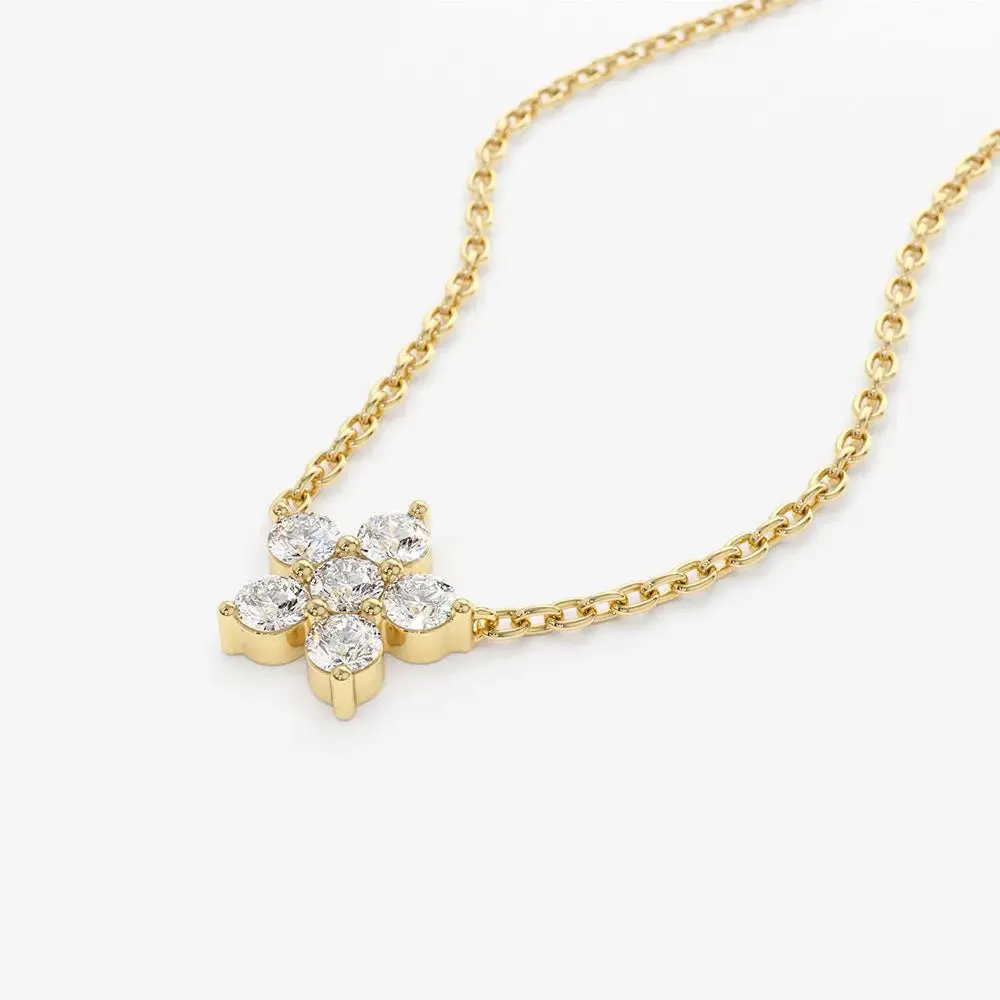 0.18CTW Flower Diamond Necklace