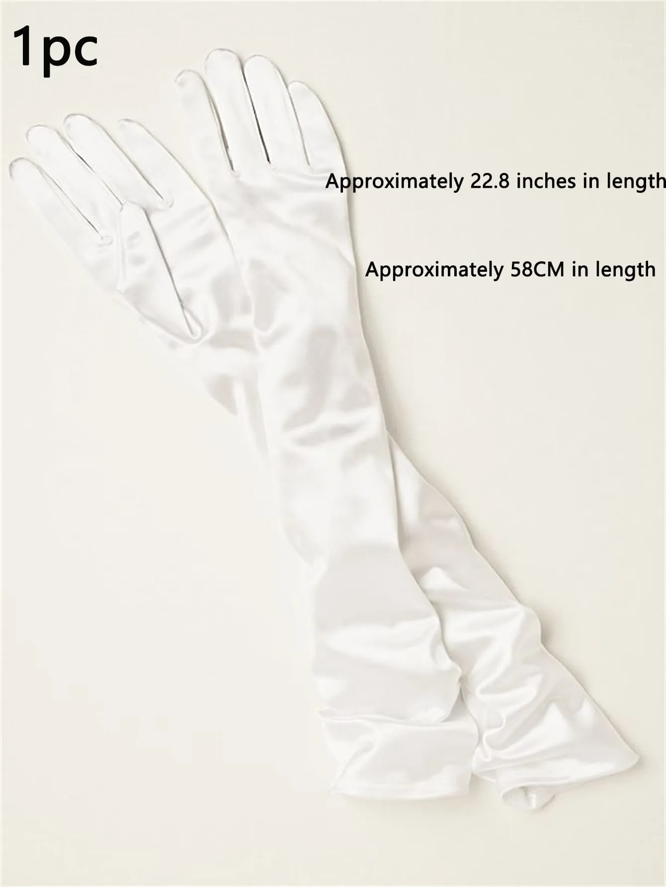 1 Pair Plain Simple Elegant Bridal Gloves, Suitable For Daily Wear And Wedding Decoration