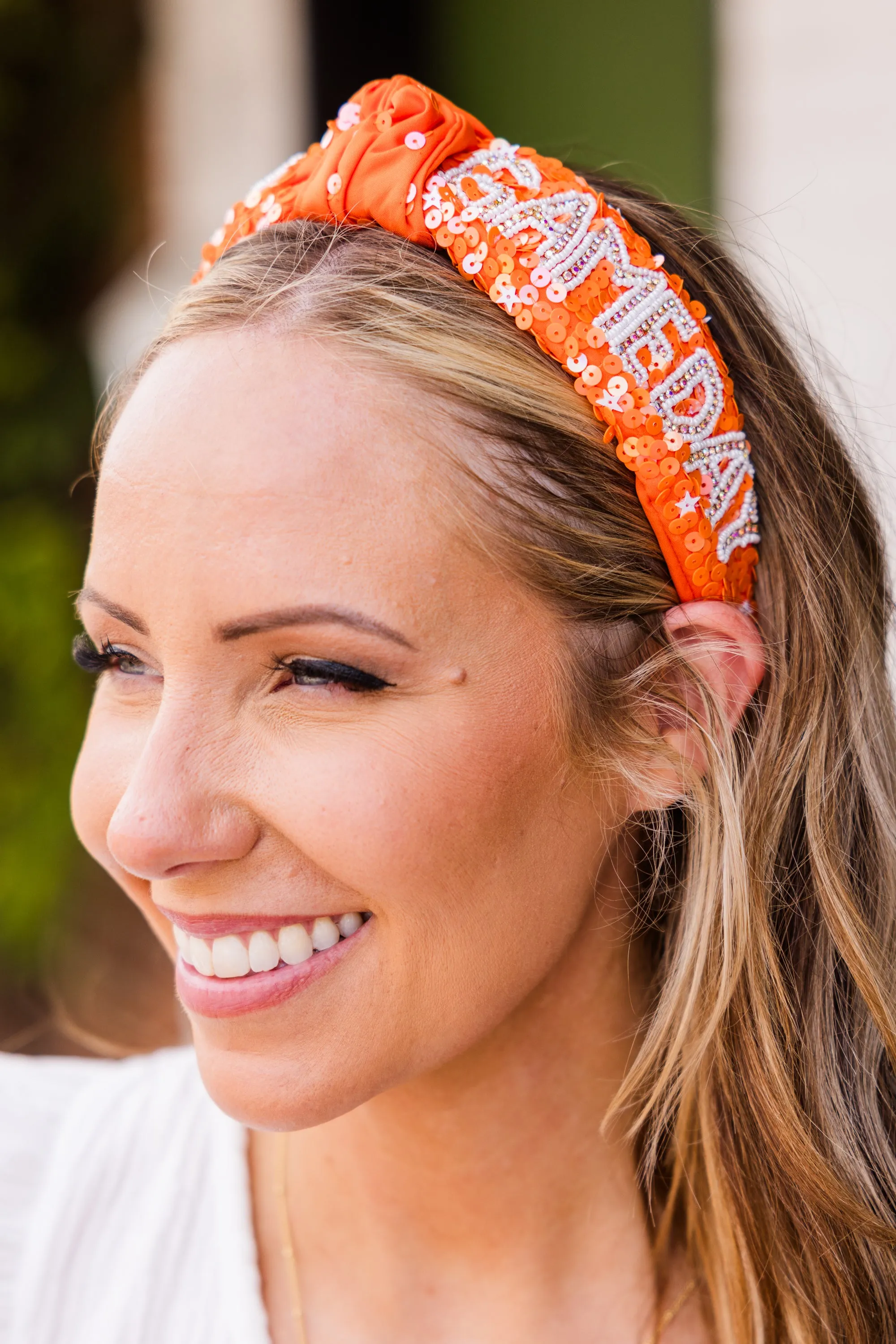 A Win Is A Win Headband, Orange-White