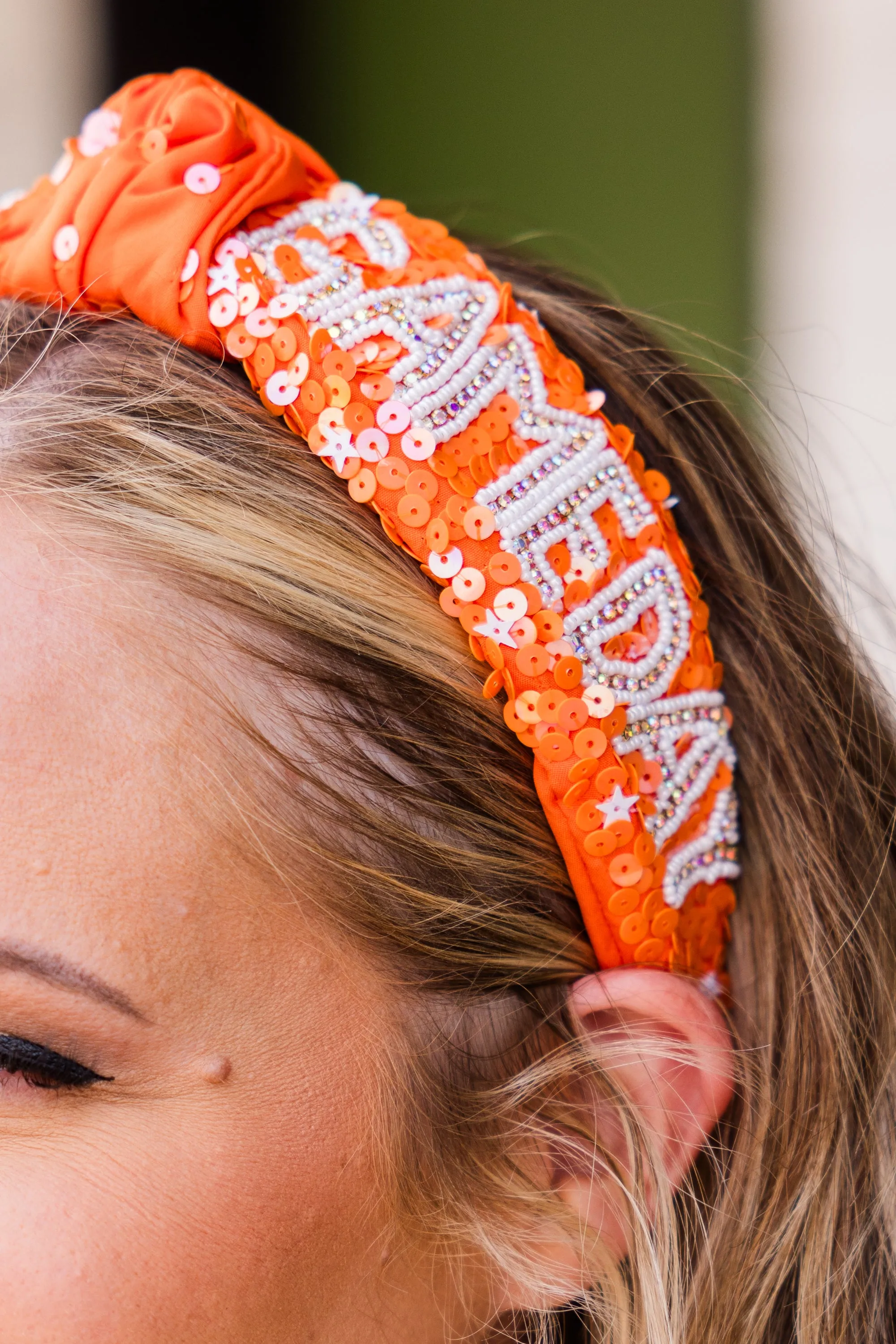 A Win Is A Win Headband, Orange-White