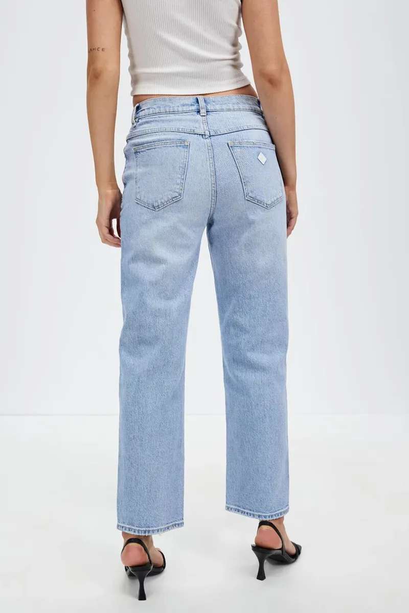 Abrand - Mid Straight Crop Jeanie - Mid Vintage Blue