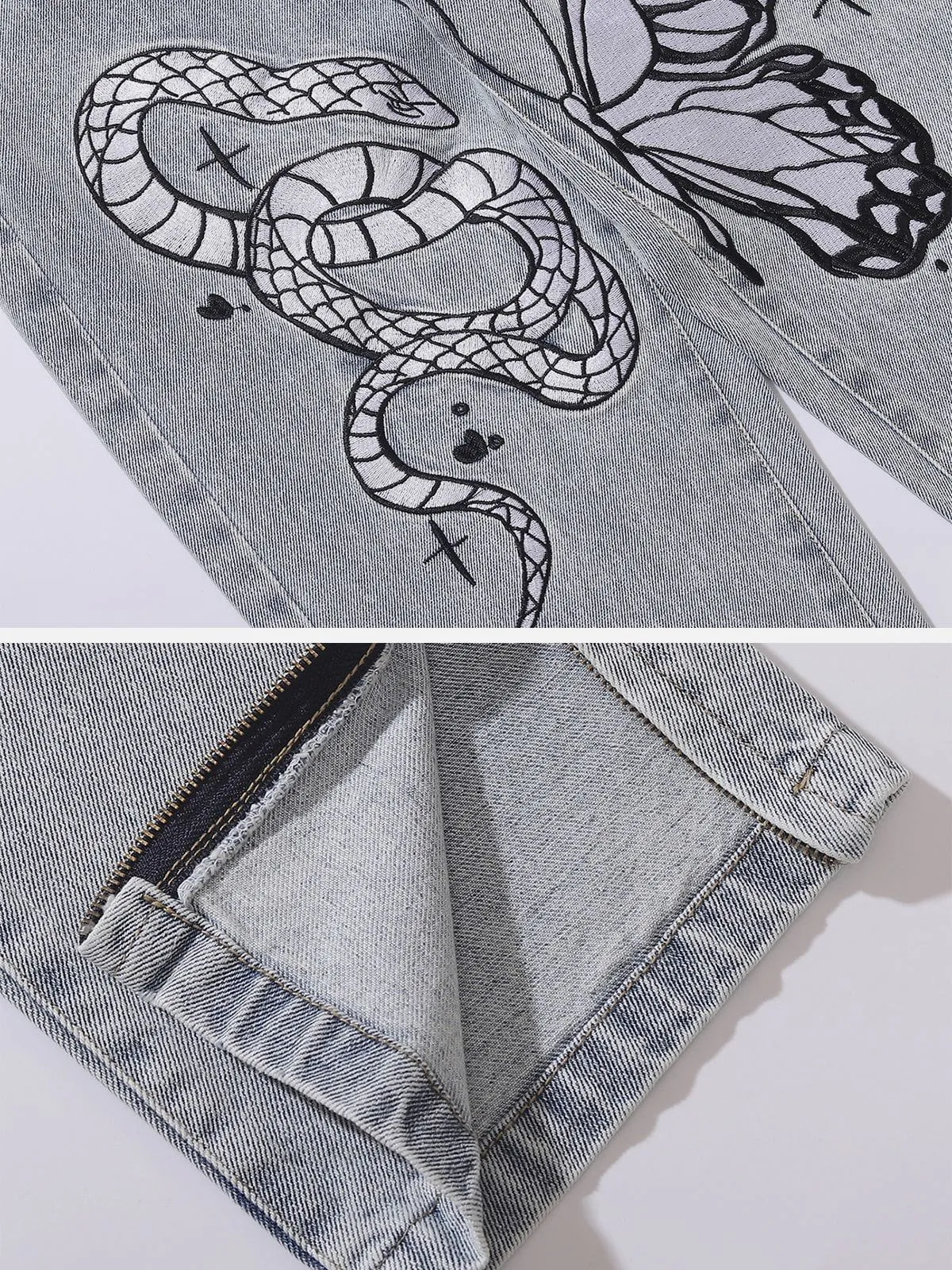 AlanBalen® - "Mysterious Trap" Embroidery Jeans