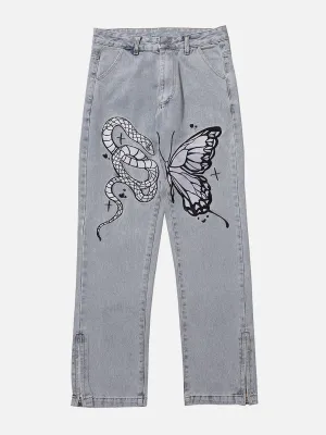 AlanBalen® - "Mysterious Trap" Embroidery Jeans