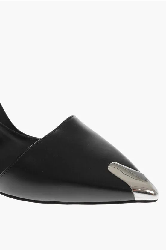 Alexander McQueen Leather HARDWARE Pumps with Ankle Strap 10cm