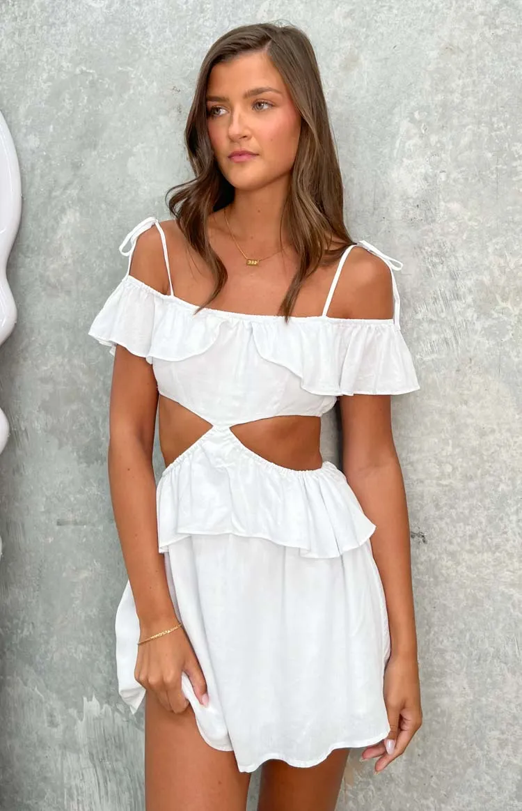 Alyssa White Ruffle Mini Dress