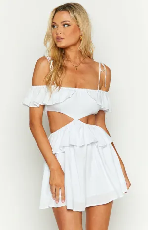 Alyssa White Ruffle Mini Dress