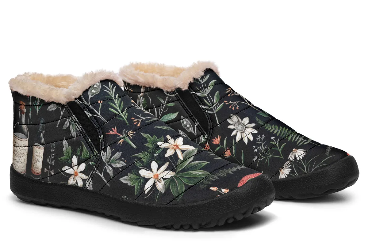 Apothecary Haven Winter Sneakers - Warm & Easy Slip-On Shoes Lined with Vegan Wool with Anti-Slip Soles