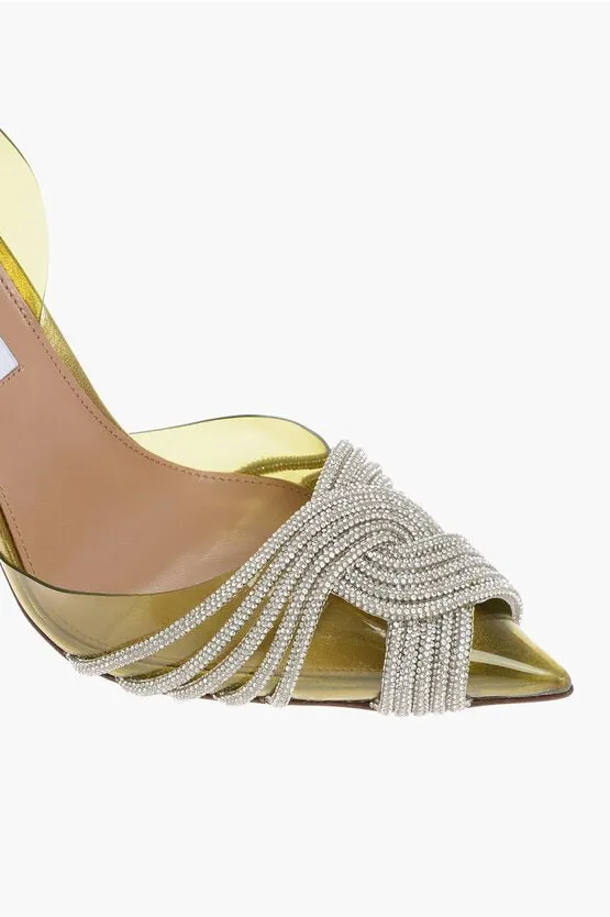 Aquazzura Pvc GATSBY Slingback Pumps with Rhinestone Embellishment