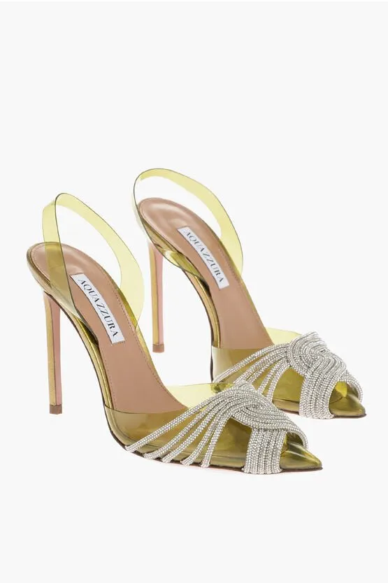 Aquazzura Pvc GATSBY Slingback Pumps with Rhinestone Embellishment