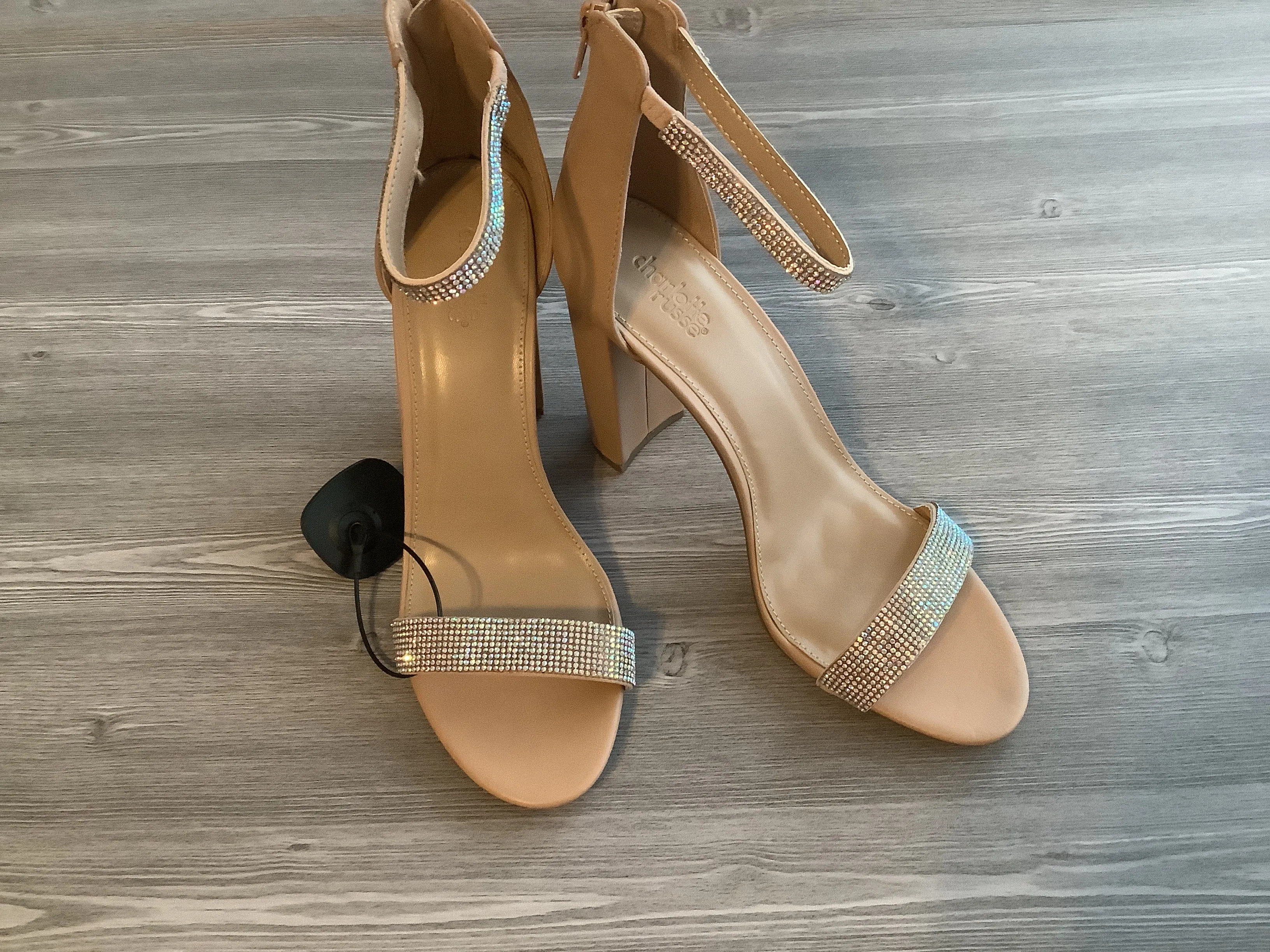 Beige Shoes Heels Block Charlotte Russe, Size 10