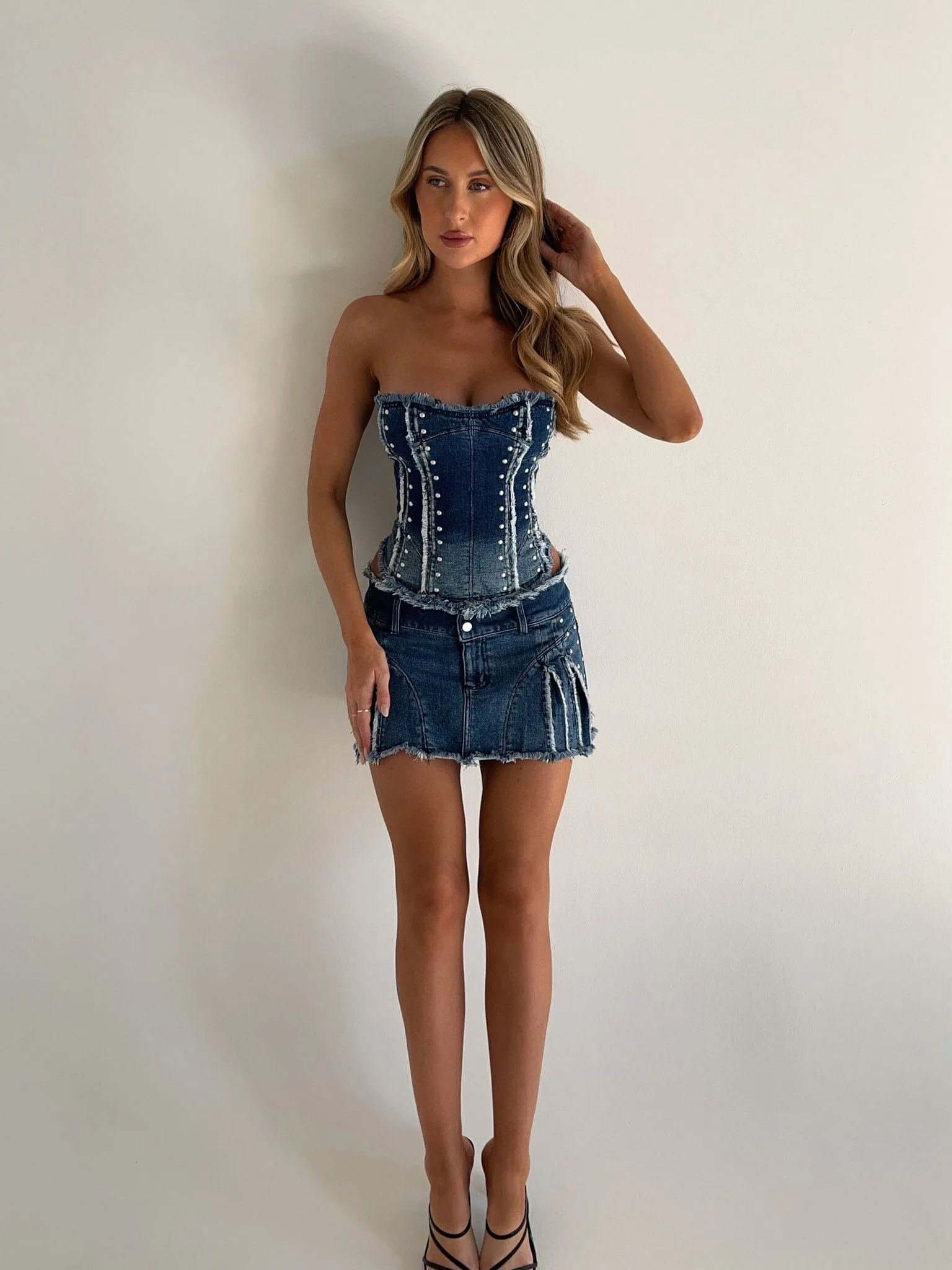 BENTLEY CORSET TOP DENIM