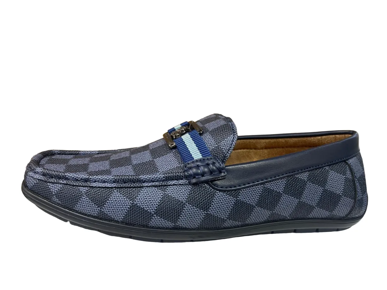 Beverly Hills Polo Club Men's Loafer Navy Black Checked