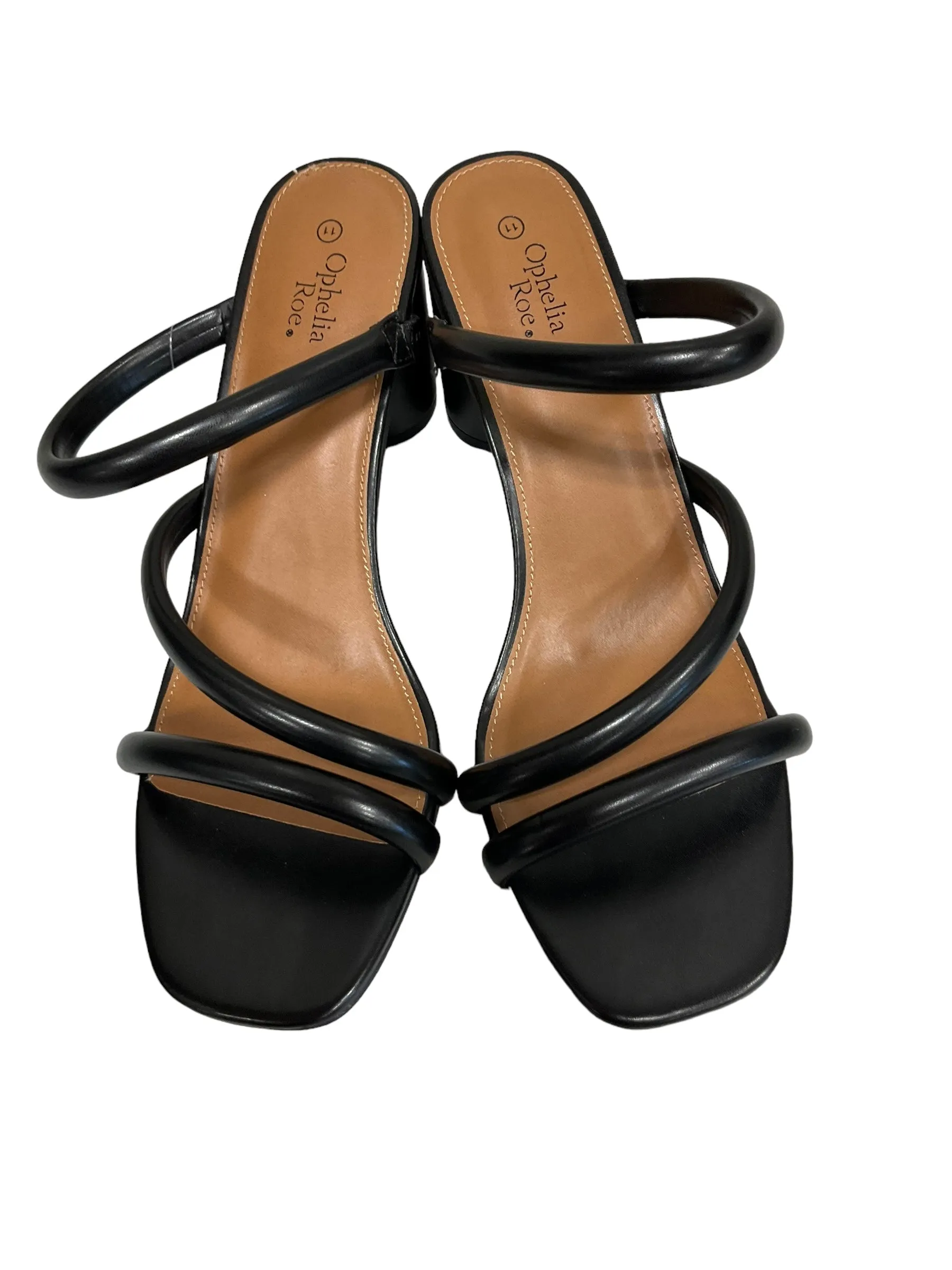 Black Sandals Heels Block Ophelia Roe, Size 11