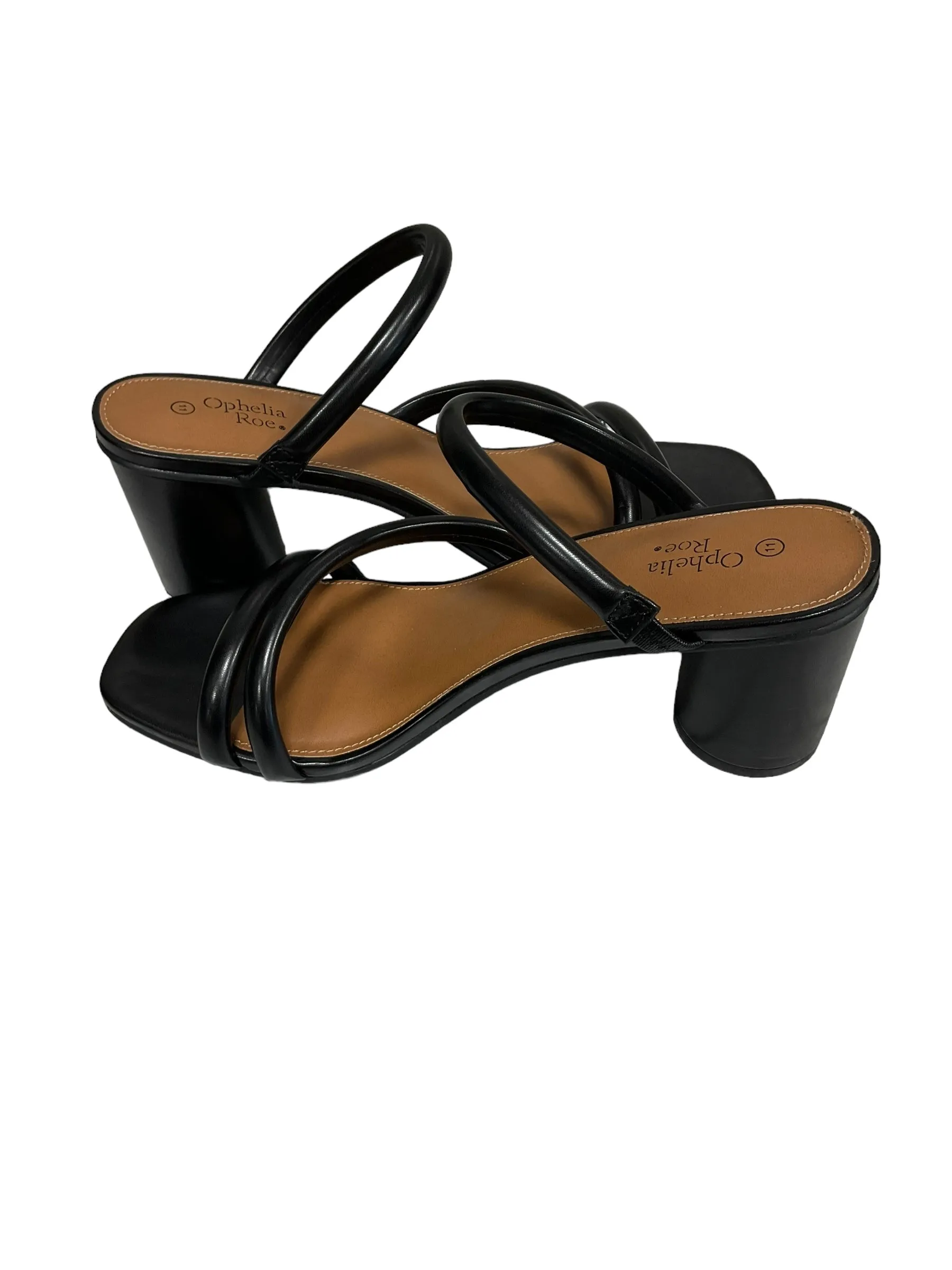 Black Sandals Heels Block Ophelia Roe, Size 11