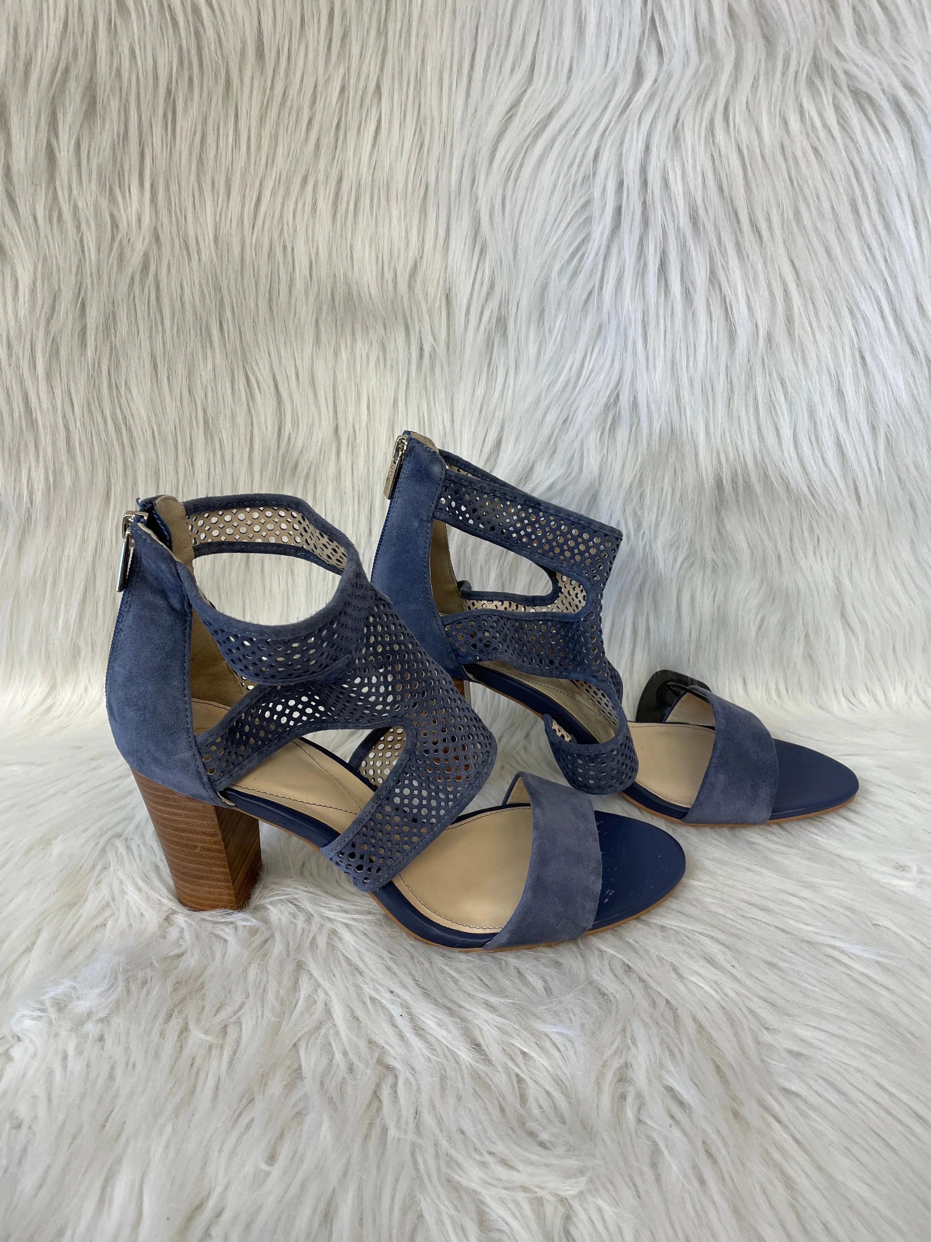 Blue Sandals Heels Block Isola, Size 10