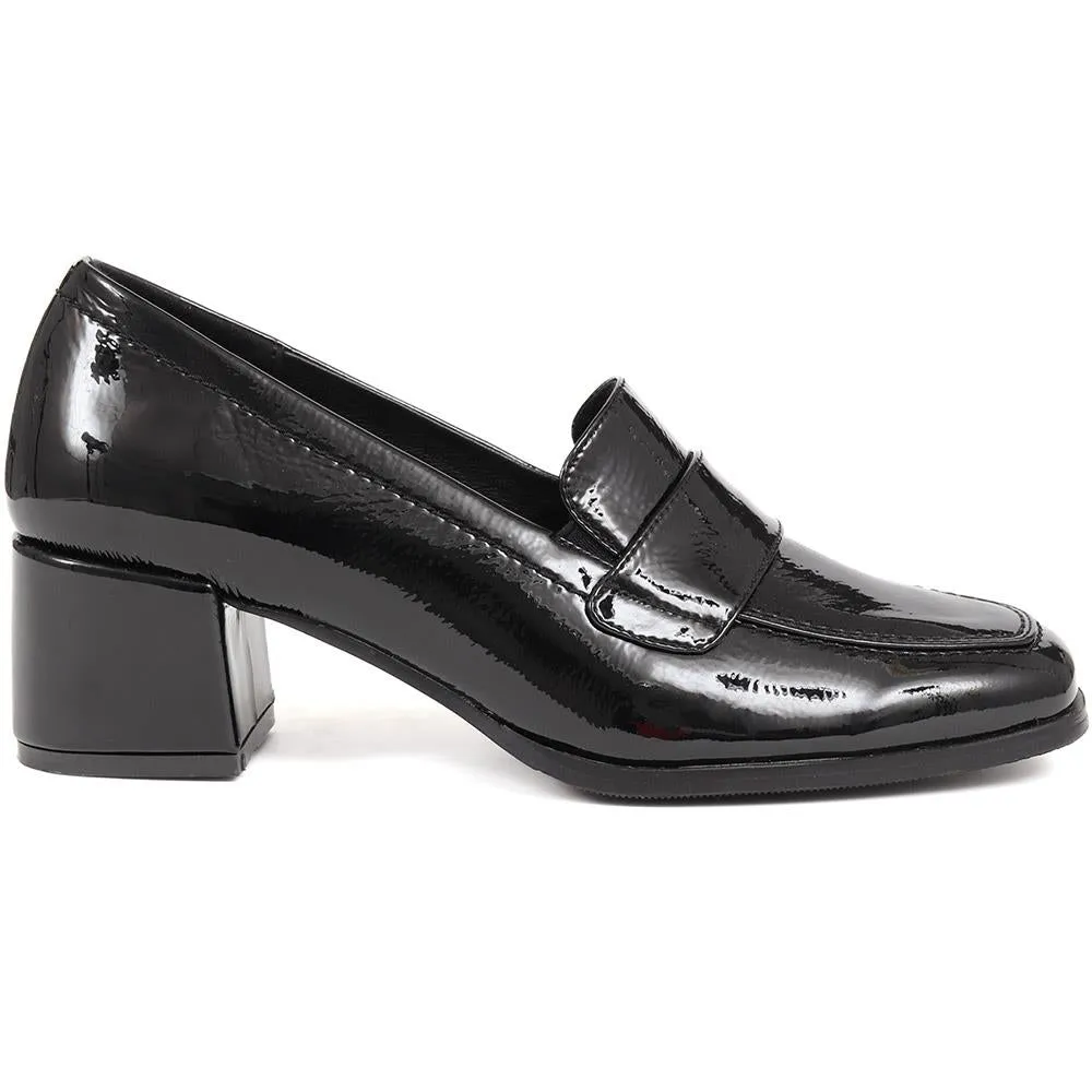 Brielle Patent Leather Heeled Loafers - BRIELLE / 324 701