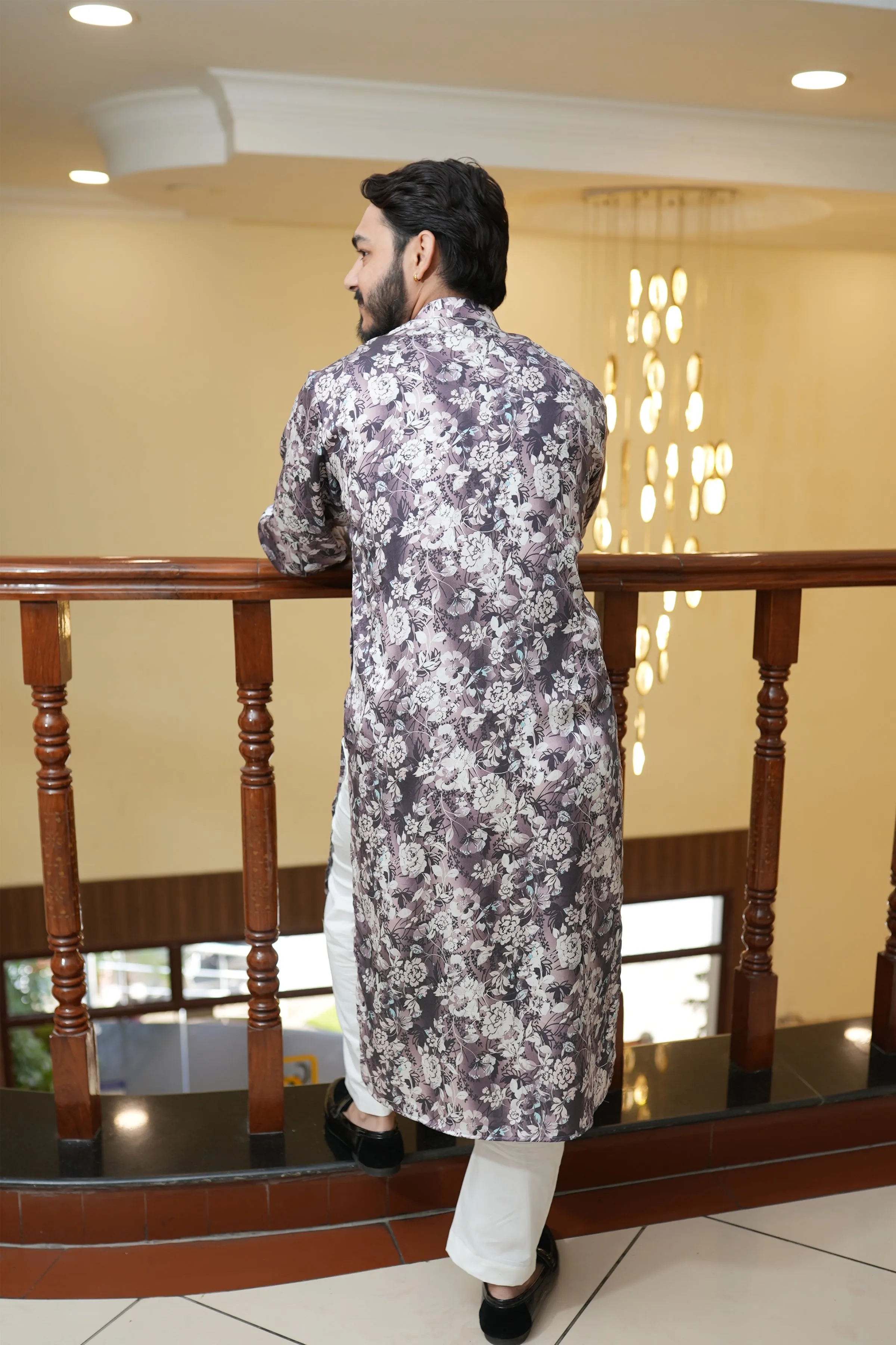 Burgundy Charm Printed Kurta