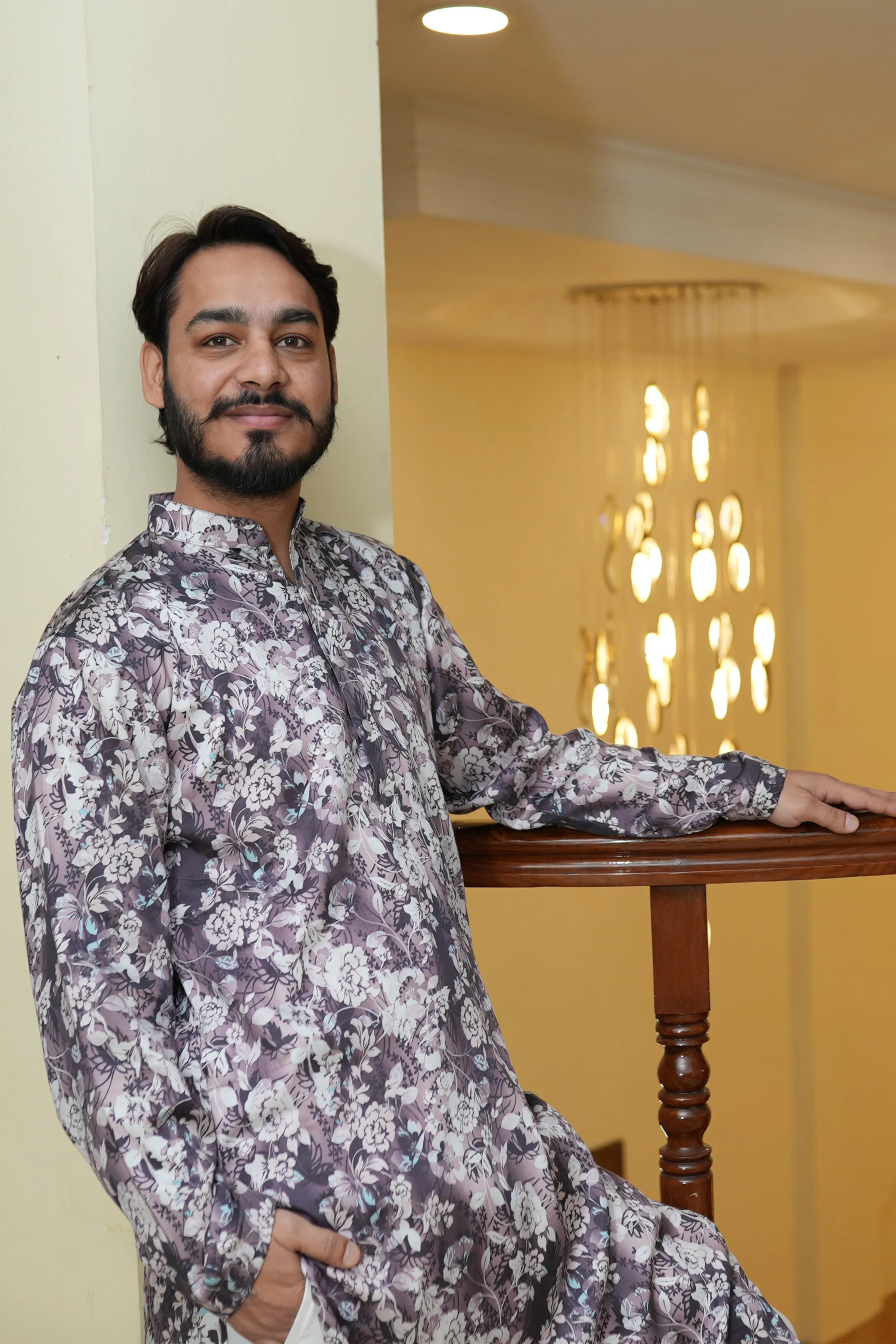 Burgundy Charm Printed Kurta