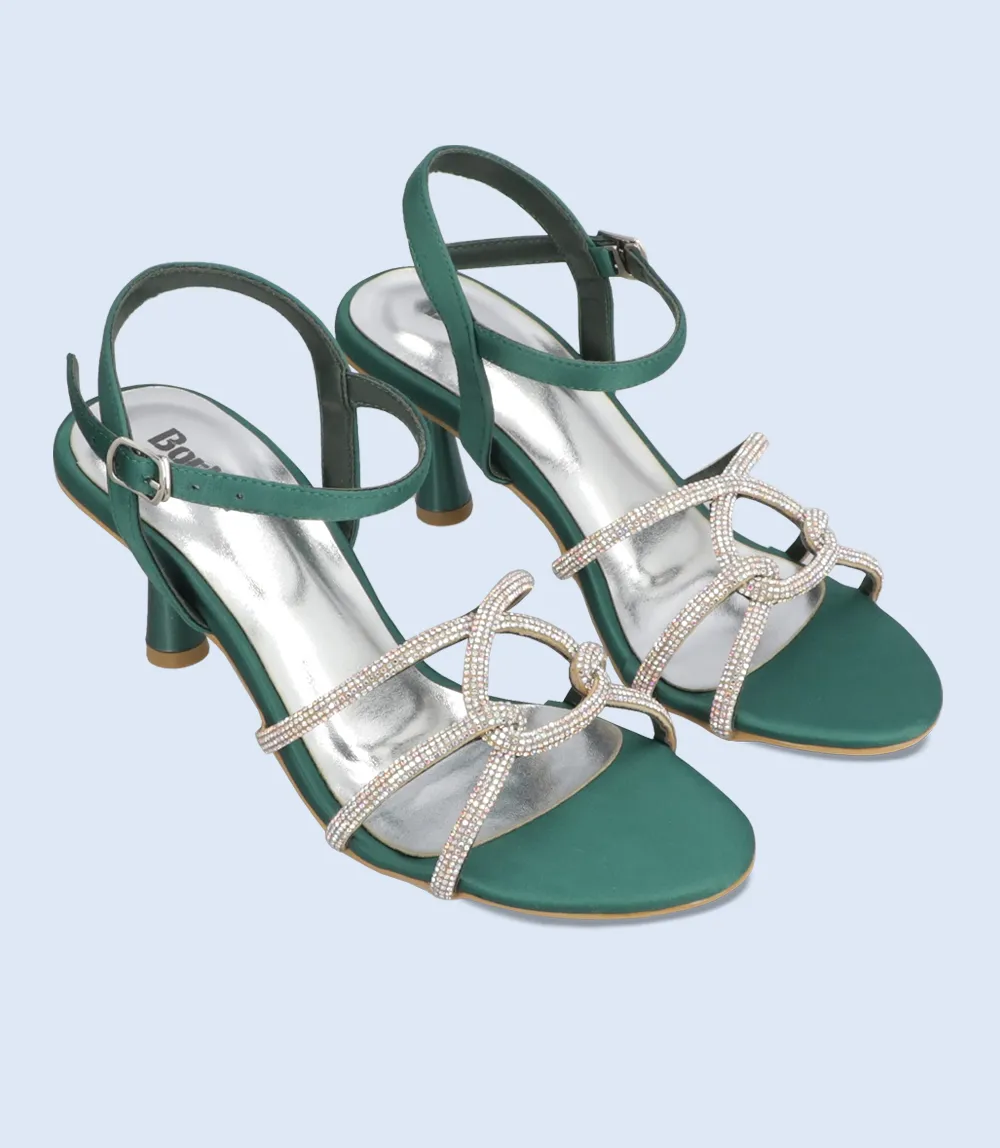 BW10071-GREEN-Women Sandal Heel