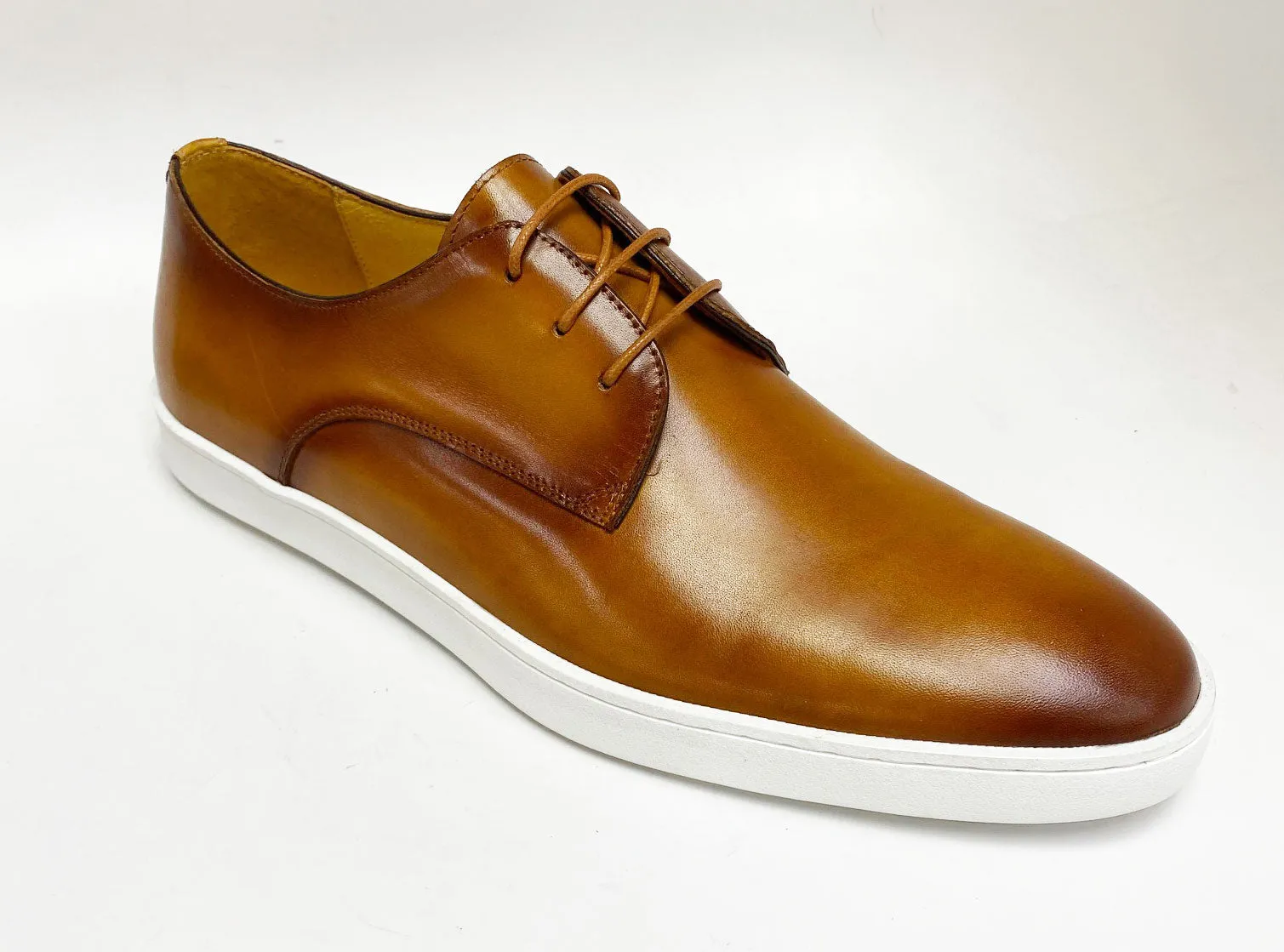 Calfskin Lace-Up Sneaker Cognac