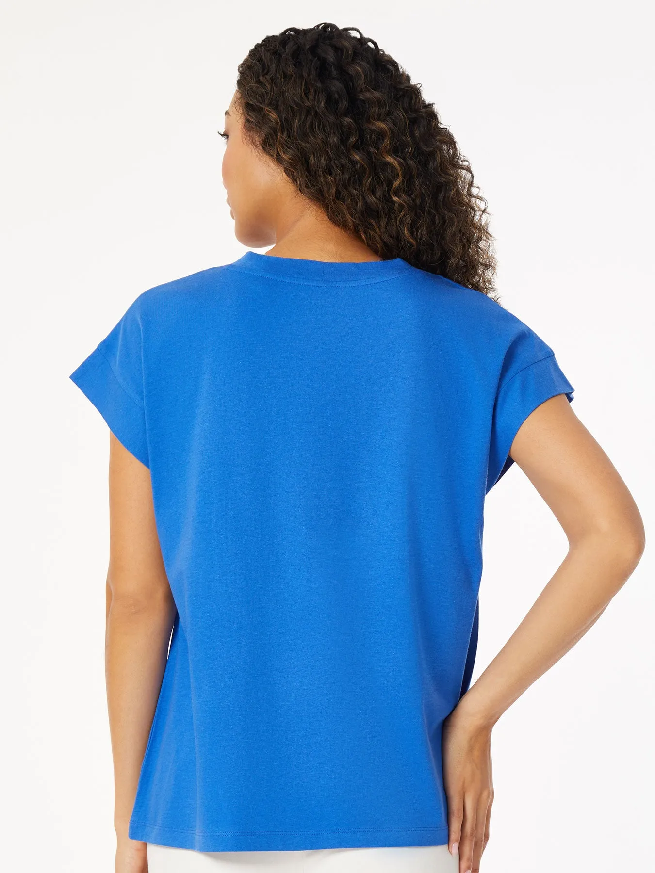 Cap Sleeve V-Neck Top