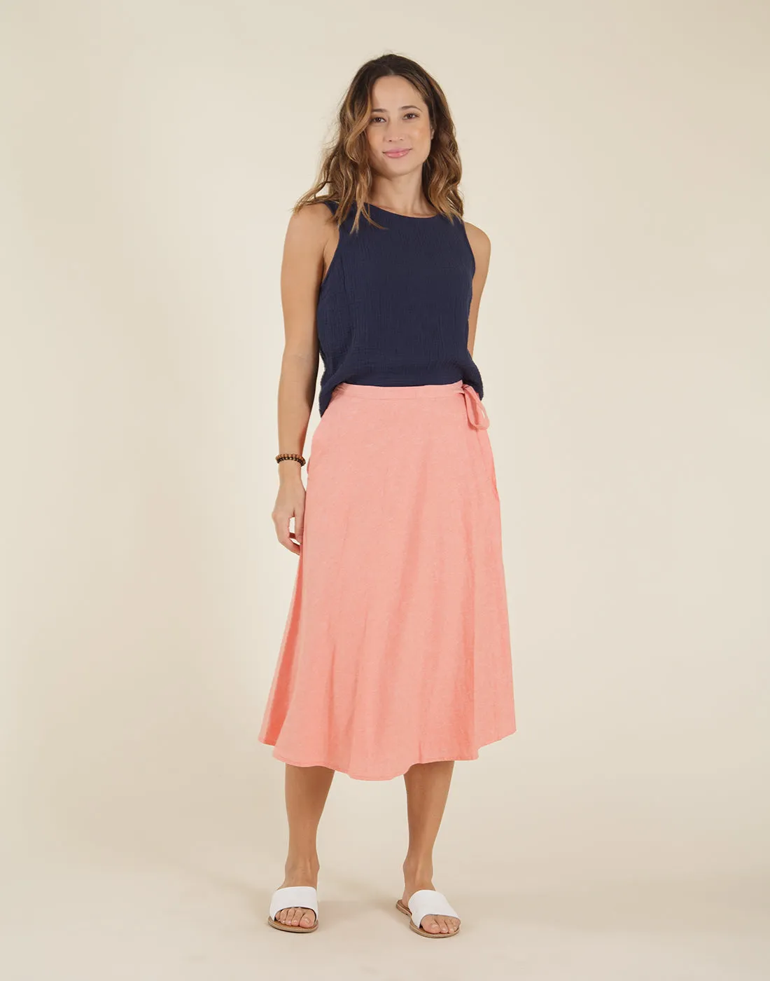 Cascade Skirt: Coral Chambray - FINAL SALE