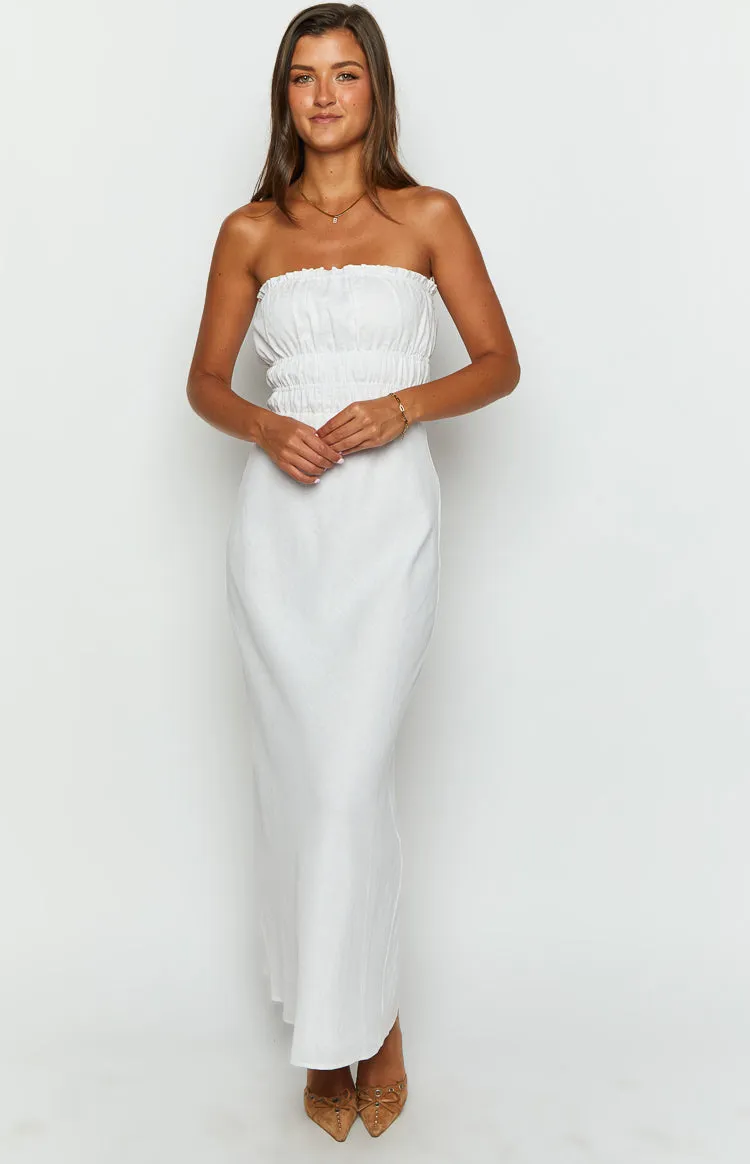 Charlotte White Strapless Maxi Dress