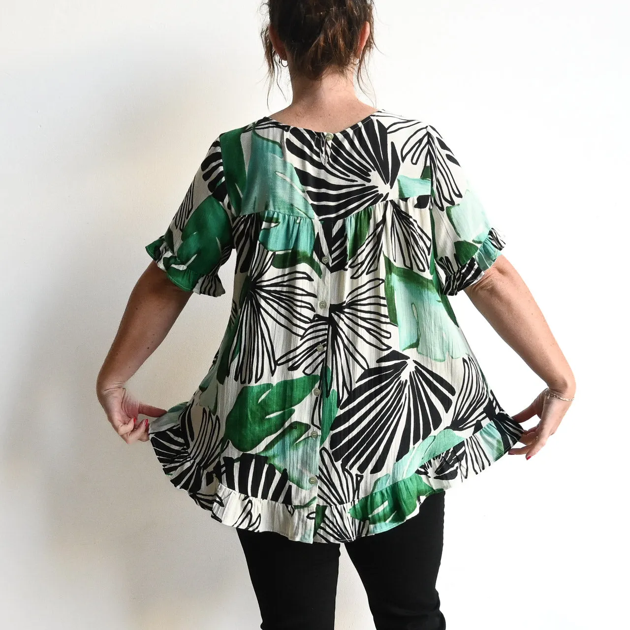 Chic Ruffle Hem Top by Orientique Australia - Papagayo - 72478