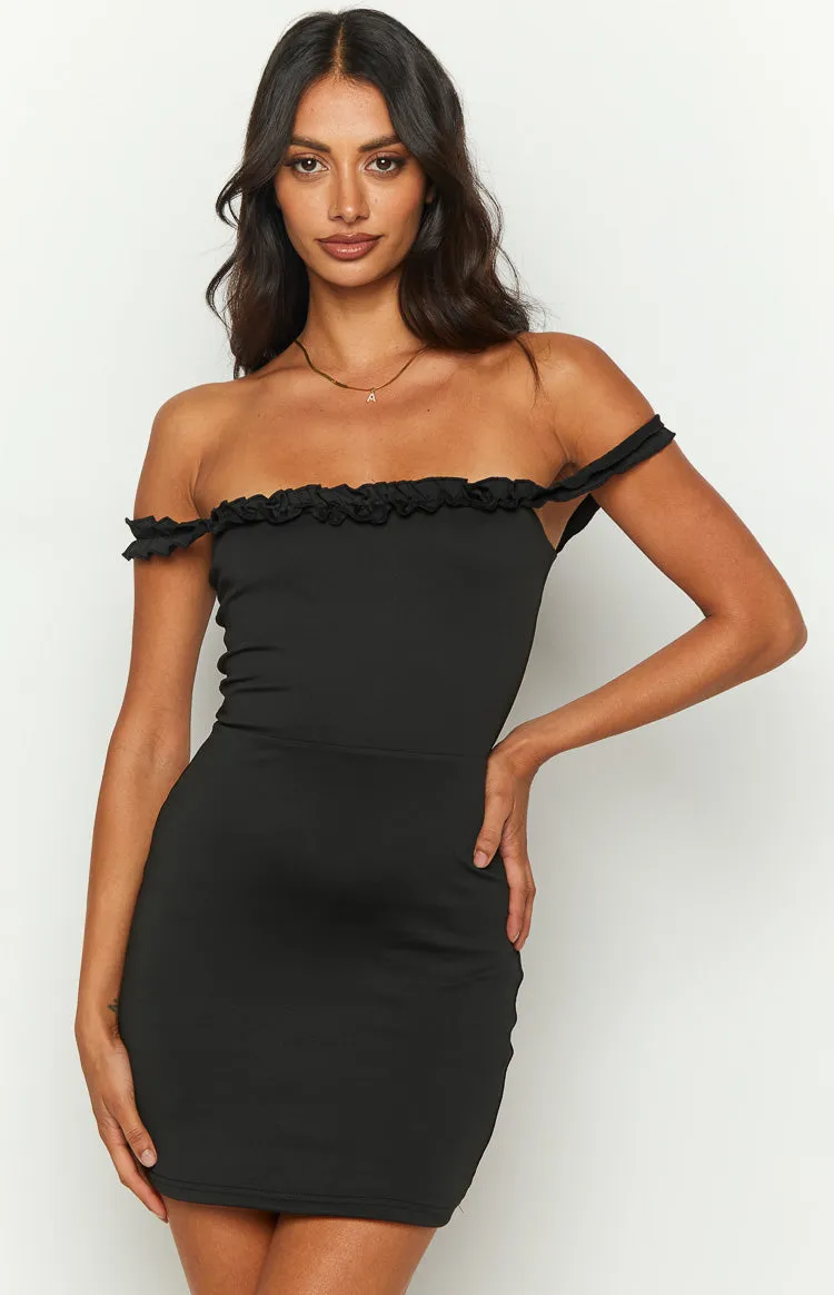 Chloanna Black Ruffle Mini Dress