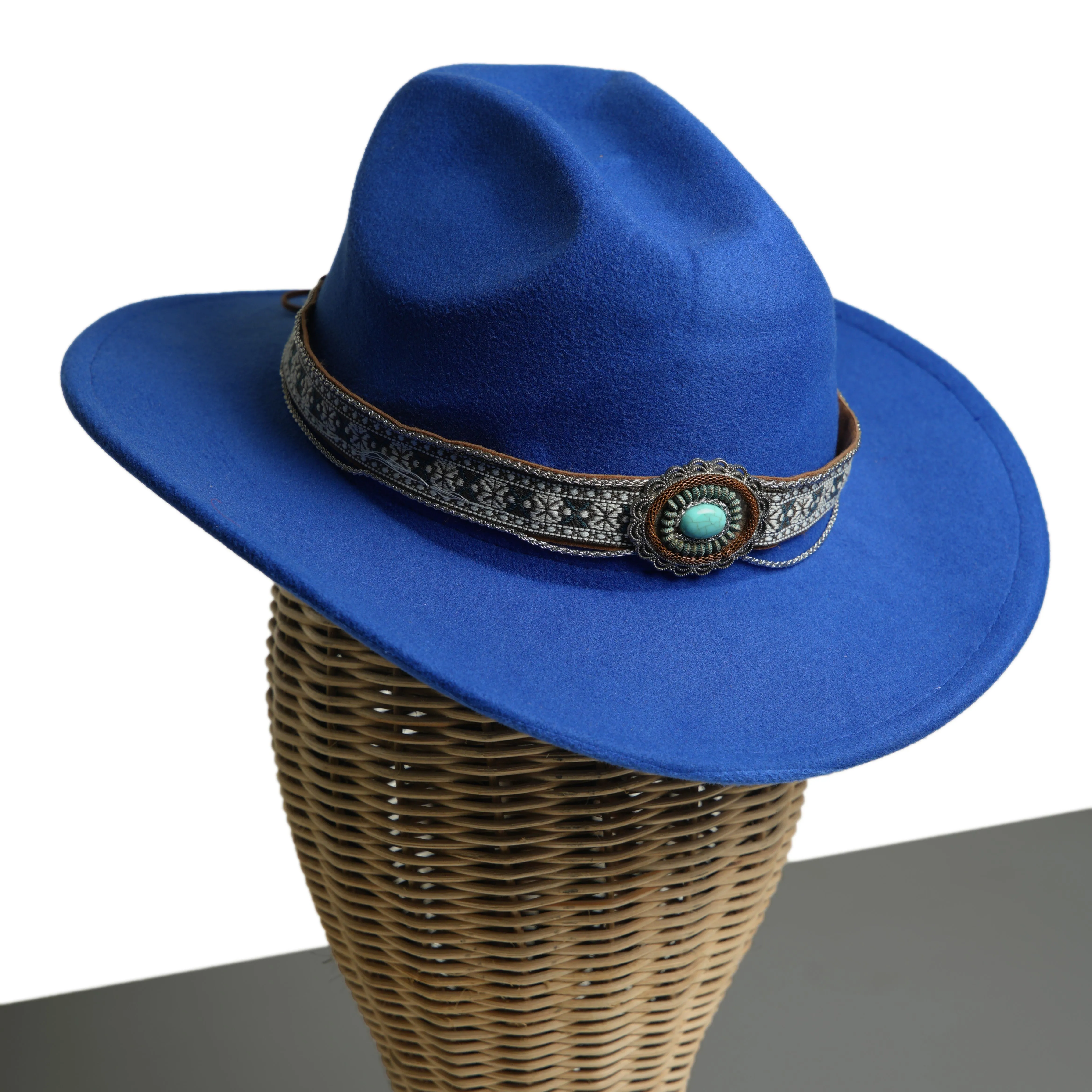 Chokore Ethnic Tibetan Cowboy Hat (Blue)