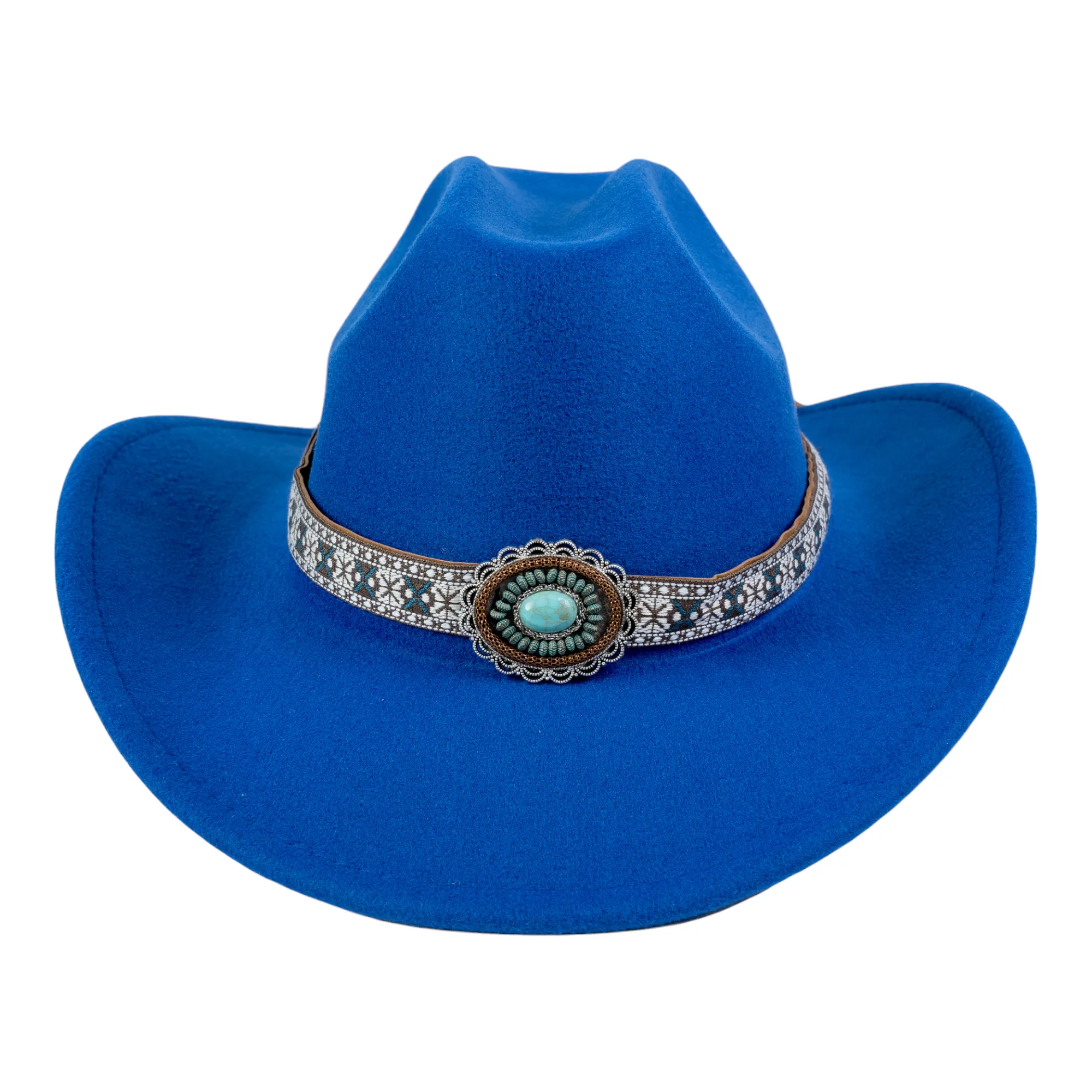 Chokore Ethnic Tibetan Cowboy Hat (Blue)