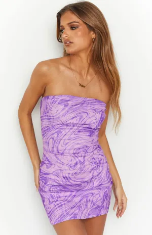 Ciarah Purple Mesh Mini Dress