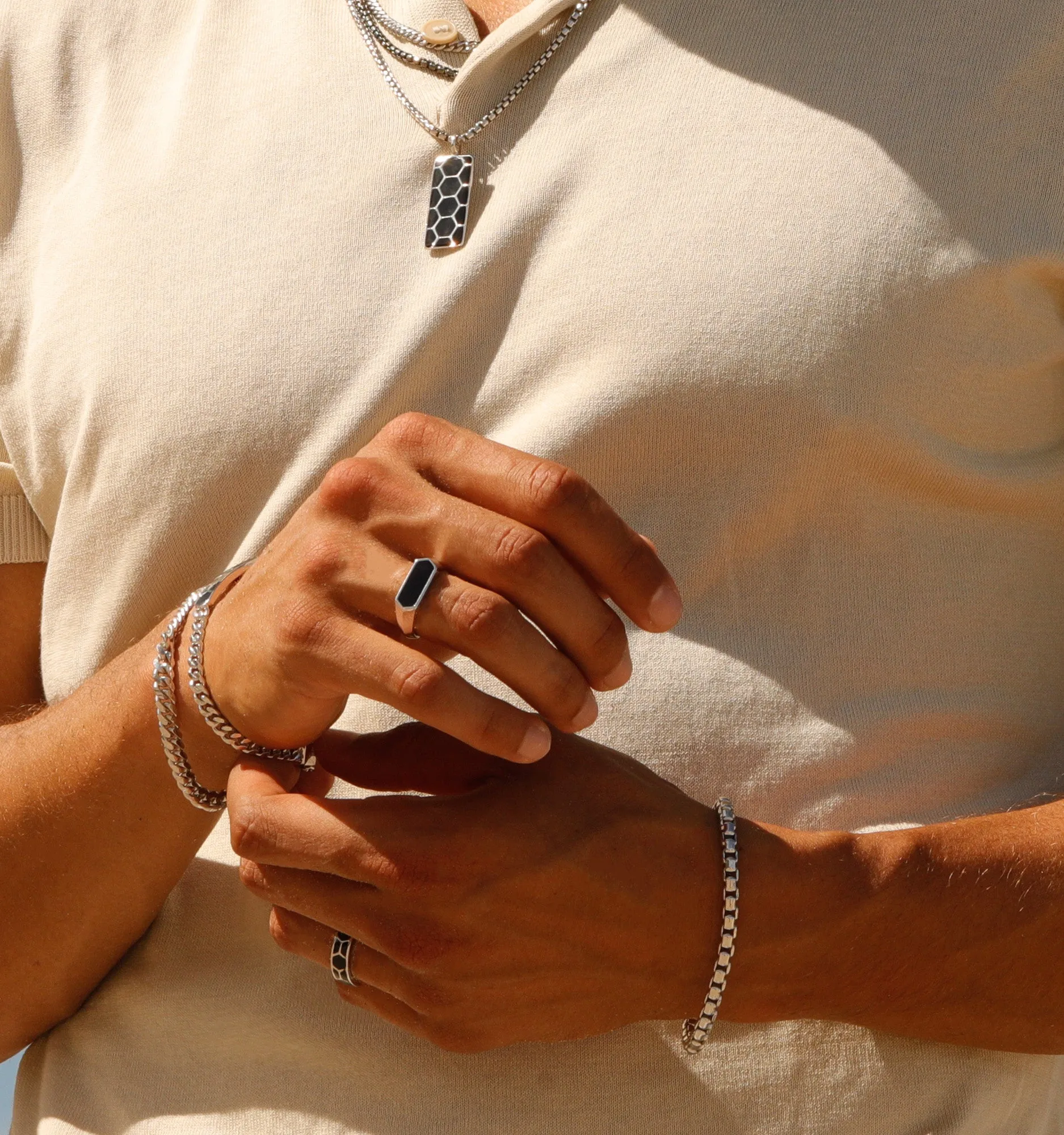 Curb Chain Bracelet in Sterling Silver