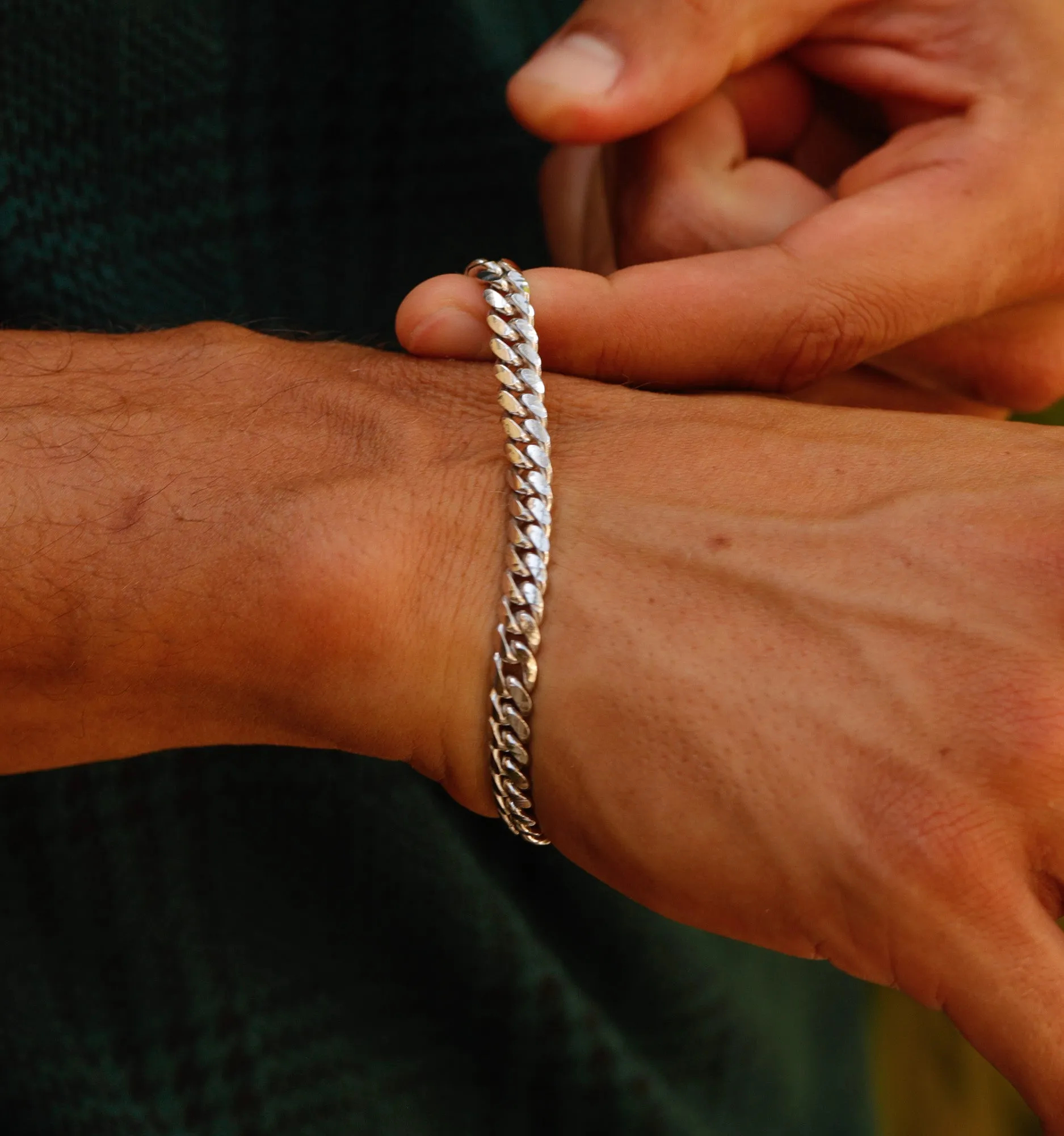 Curb Chain Bracelet in Sterling Silver