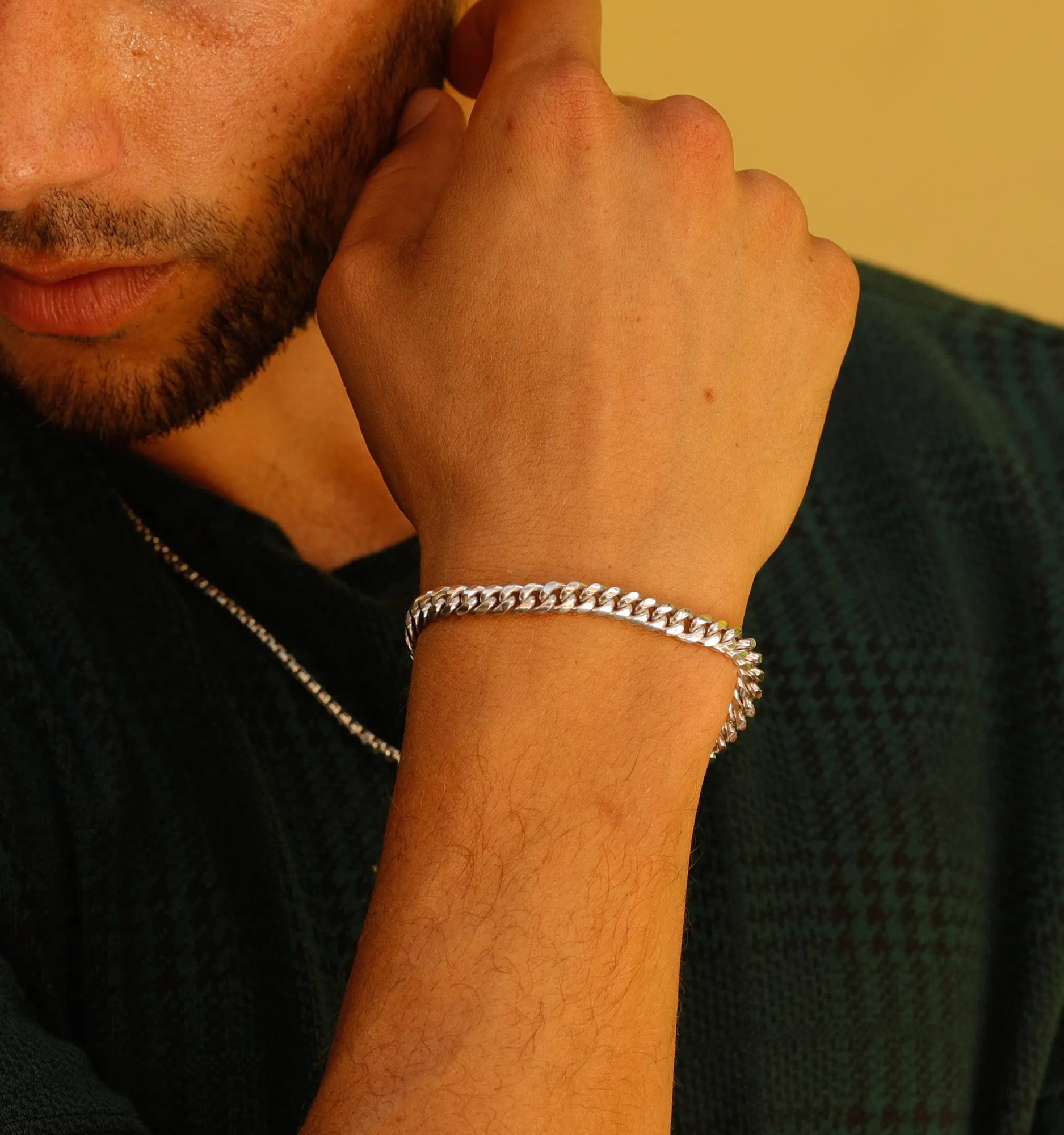 Curb Chain Bracelet in Sterling Silver