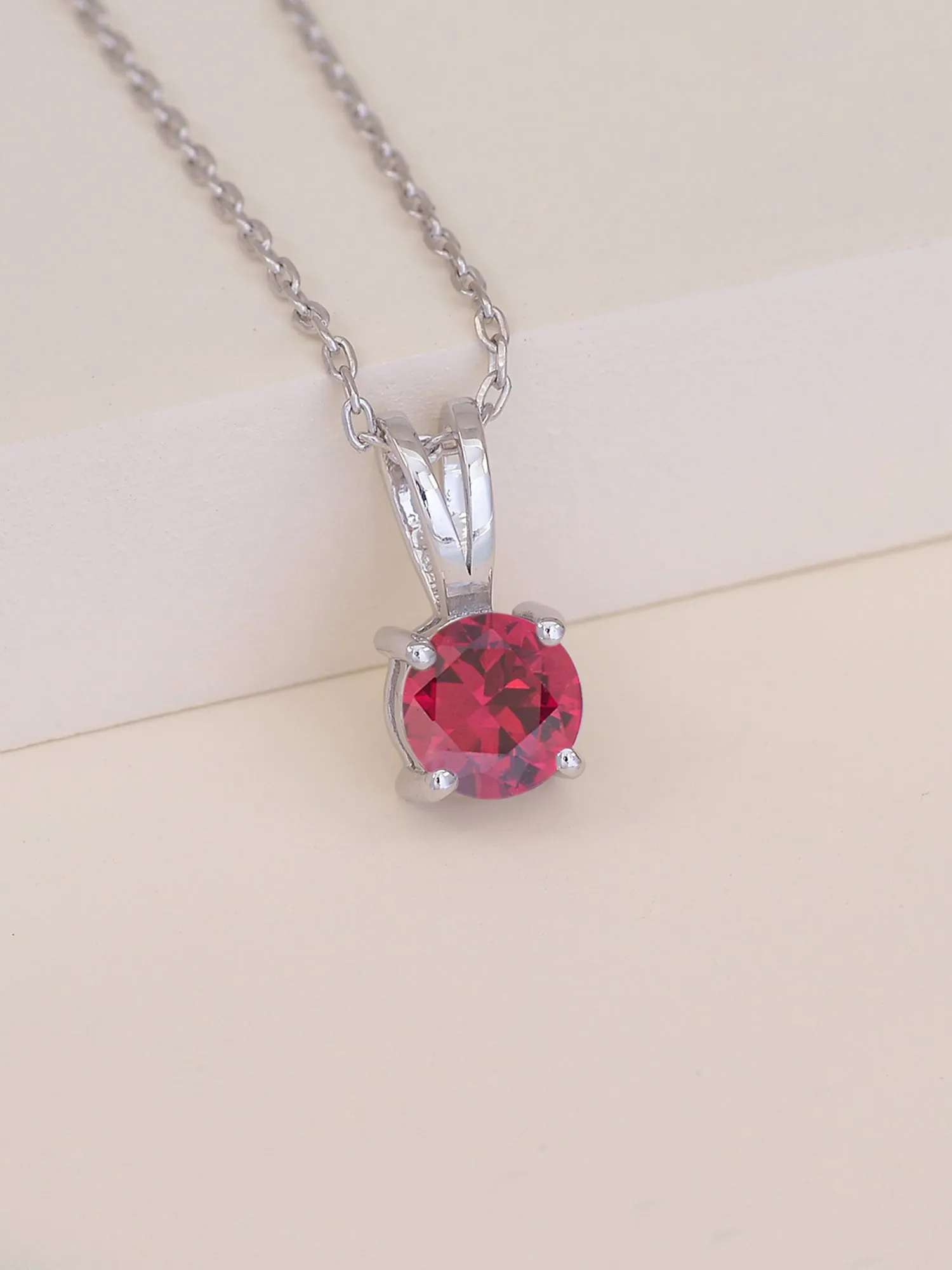 Daily Wear Ruby Solitaire Pendant