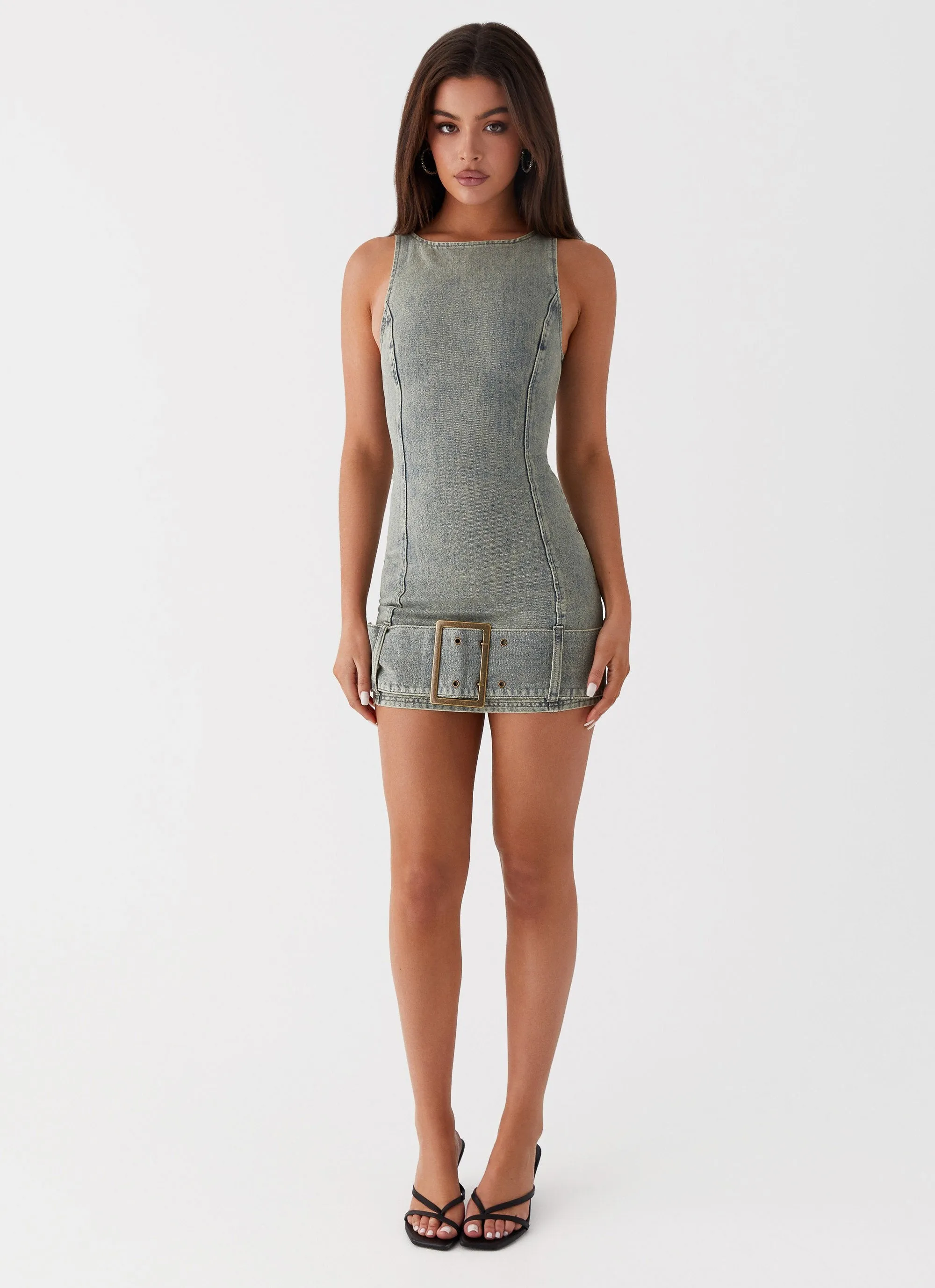 Dark Matter Mini Dress - Washed Denim