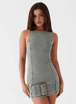 Dark Matter Mini Dress - Washed Denim