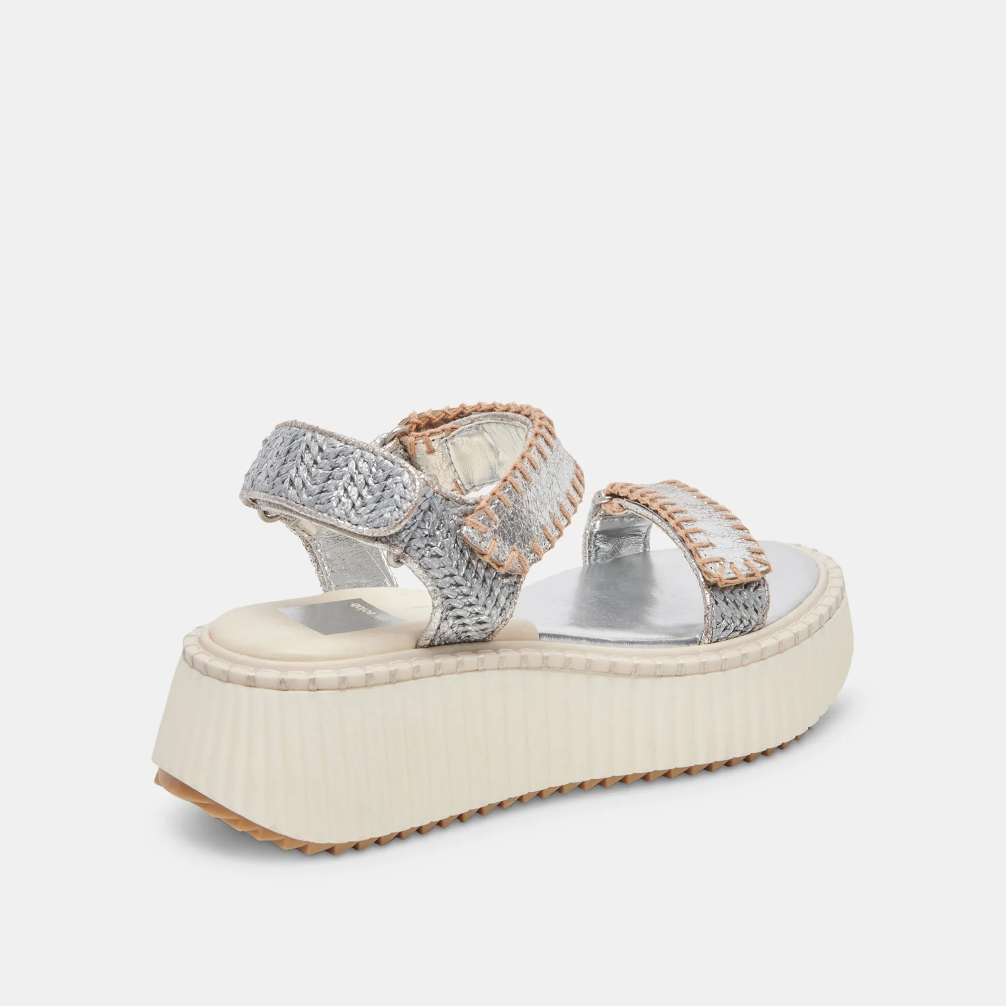 DEBRA SANDALS SILVER DISTRESSED LEATHER