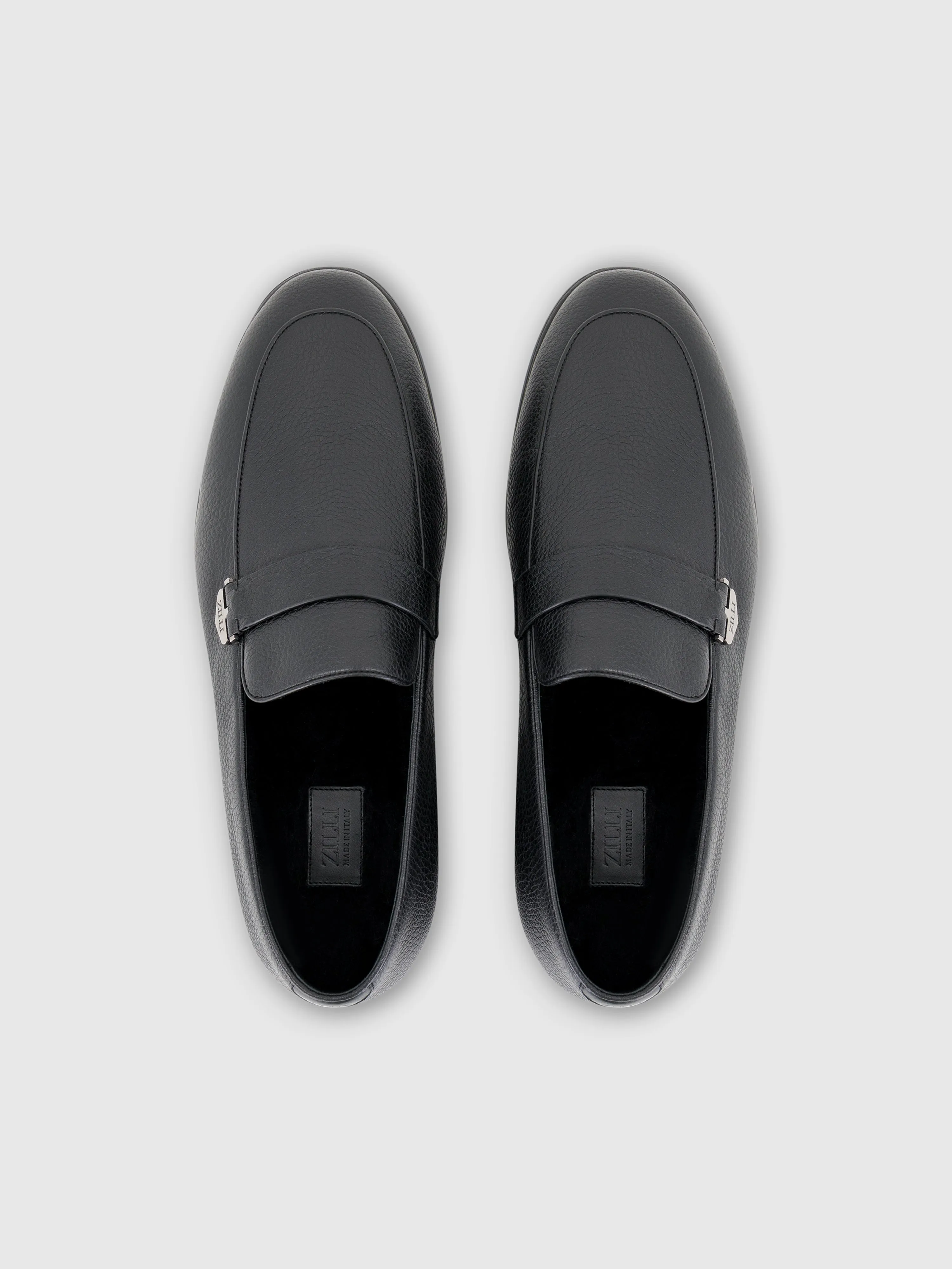 Deerskin Slip-On with Penny Strap Black