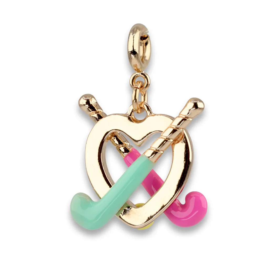 Gold Field Hockey Charm