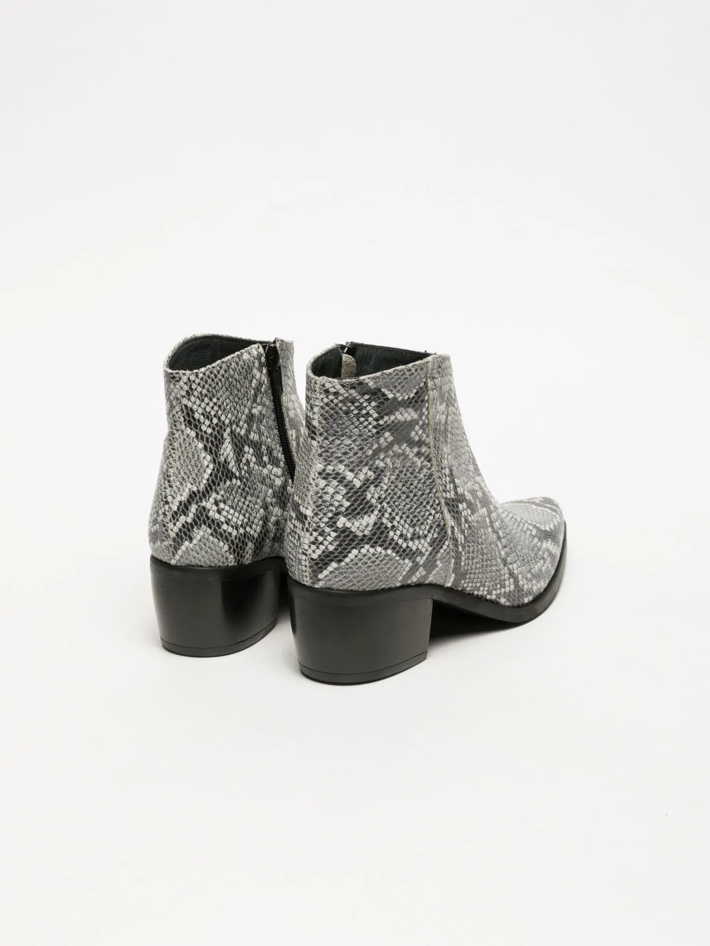 Gray Zip Up Ankle Boots