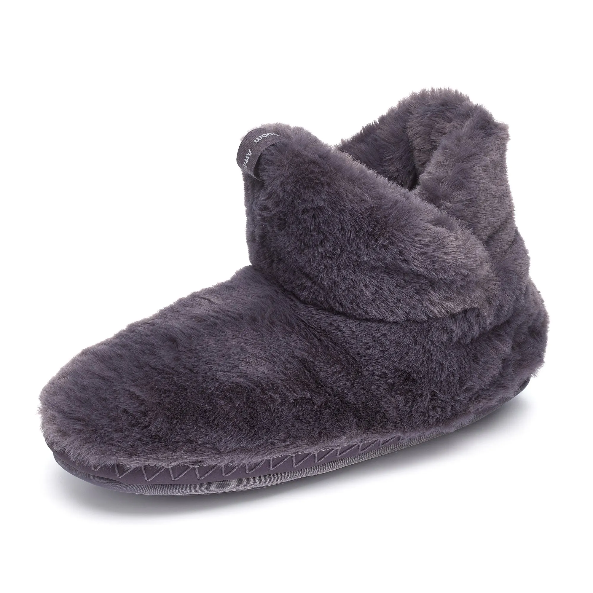 Harriet - 100% Recycled High Density Faux Fur Slipper Boot - Ink