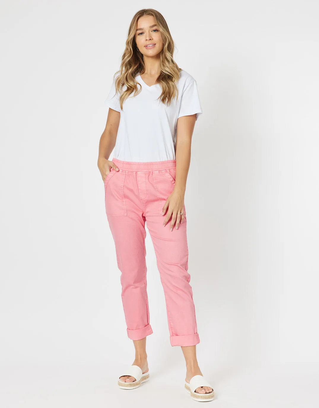 Isabella Cotton Pant - Pink