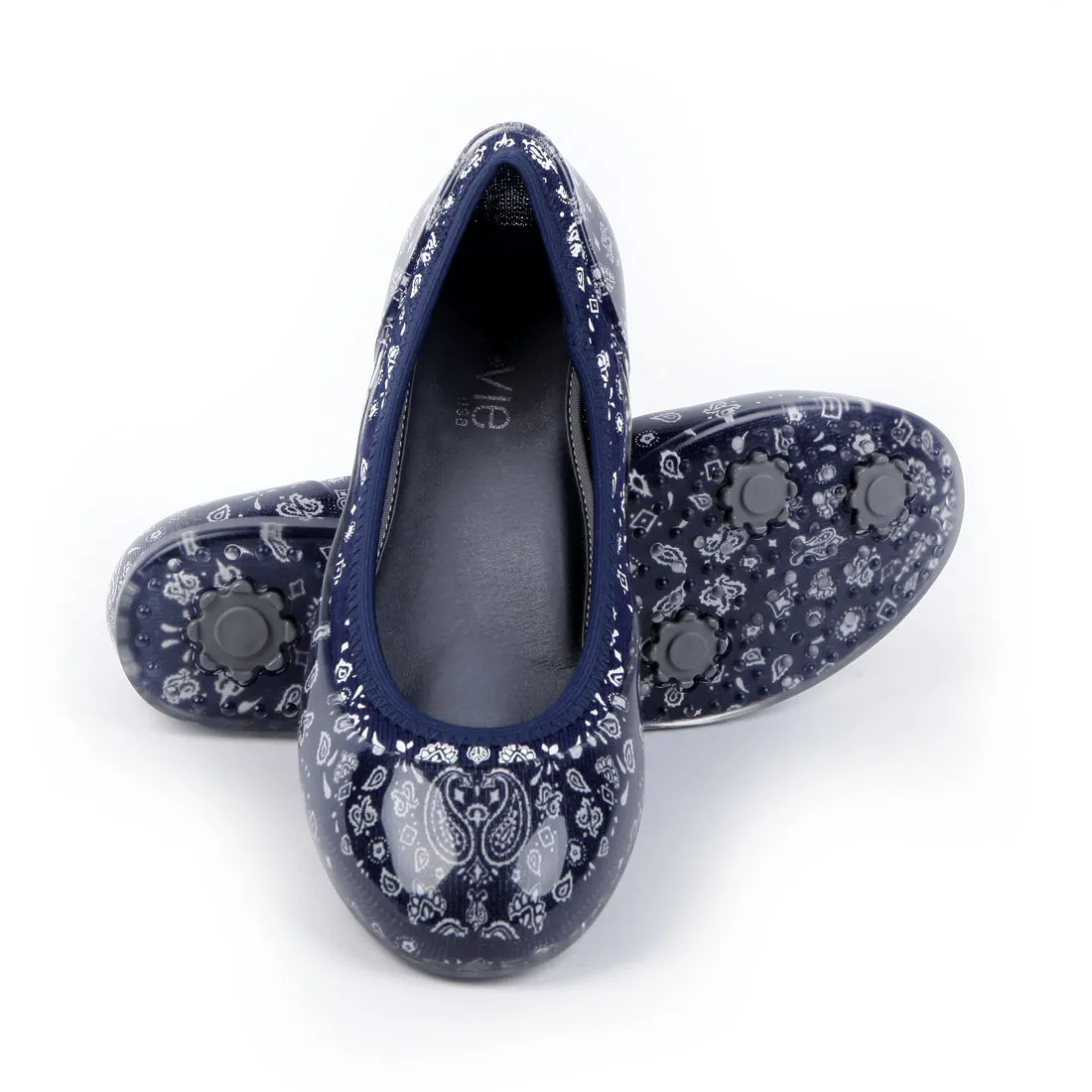 ja-vie Navy Bandana jelly flats shoes