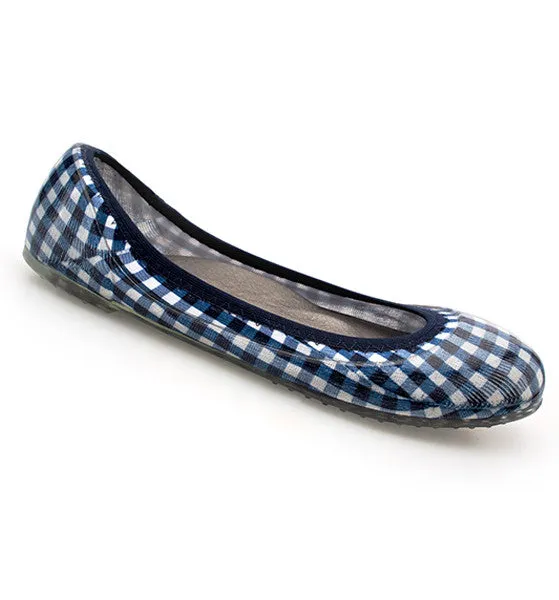 ja-vie navy gingham jelly flats shoes