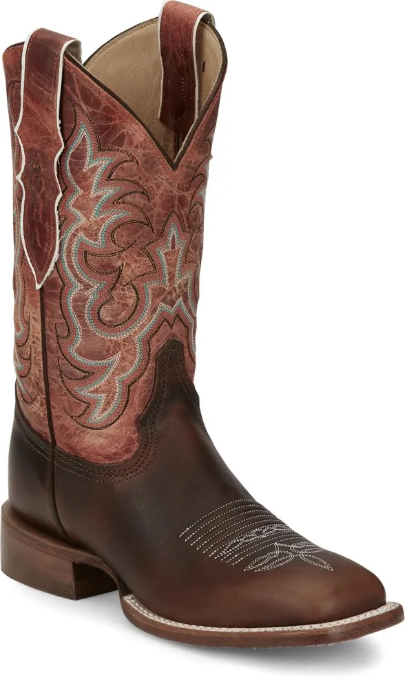 Justin® Women's Brown Dusty Western Square Toe Cowboy Boots