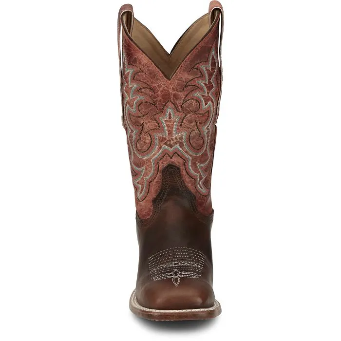 Justin® Women's Brown Dusty Western Square Toe Cowboy Boots